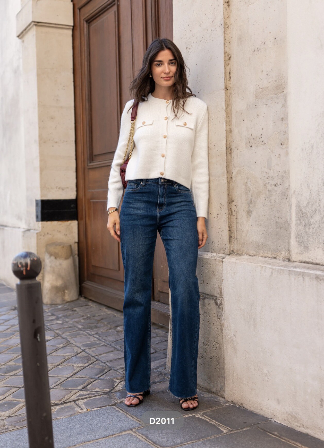 Jeans Wide Leg pour femme, coton doux et stretch, idéal pour l'automne, fabriqué en Chine.