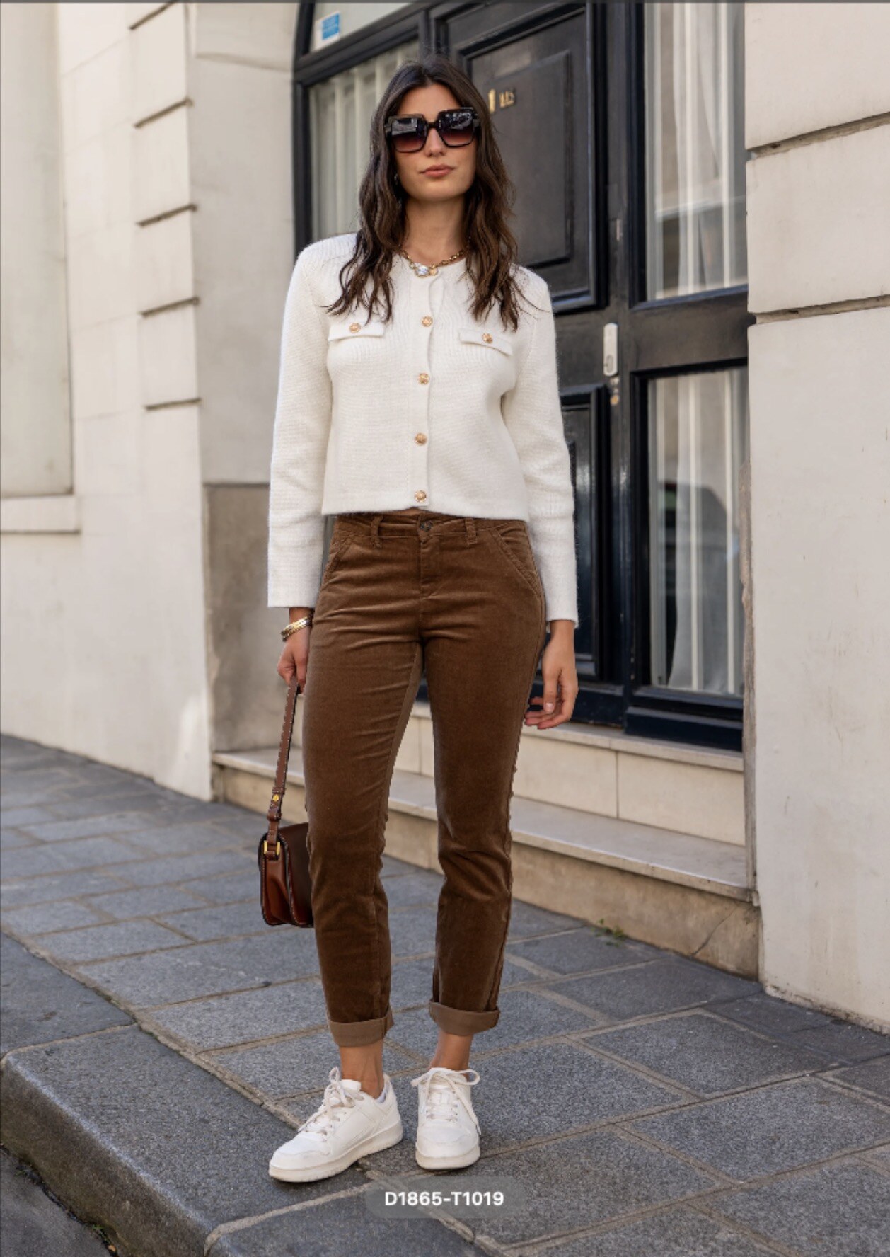 Pantalon Chino en velours camel, idéal pour l'automne, 97% coton, 3% élasthanne, conçu en Chine.