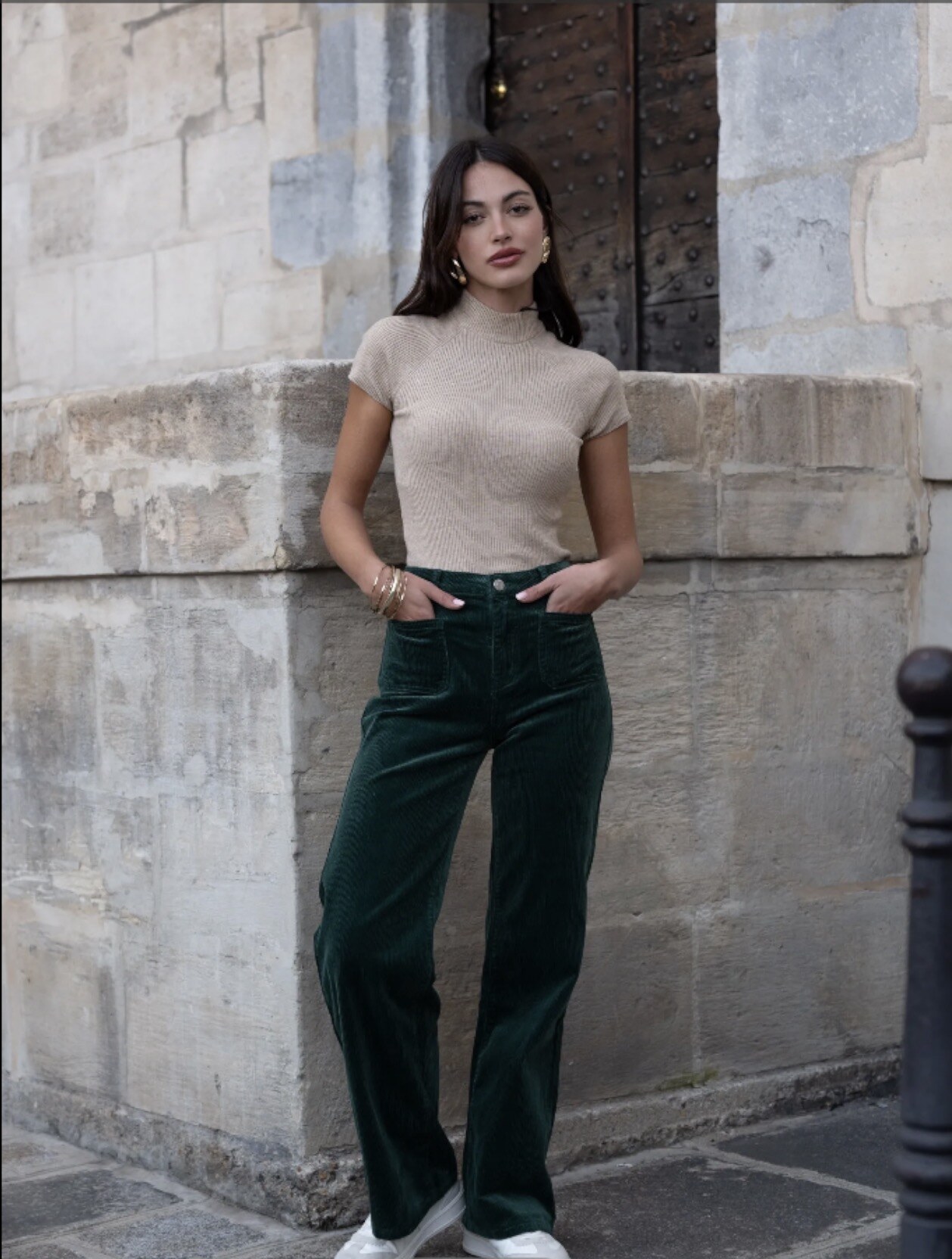 Grossiste R-Display - Pantalon Wide Leg en velours camel