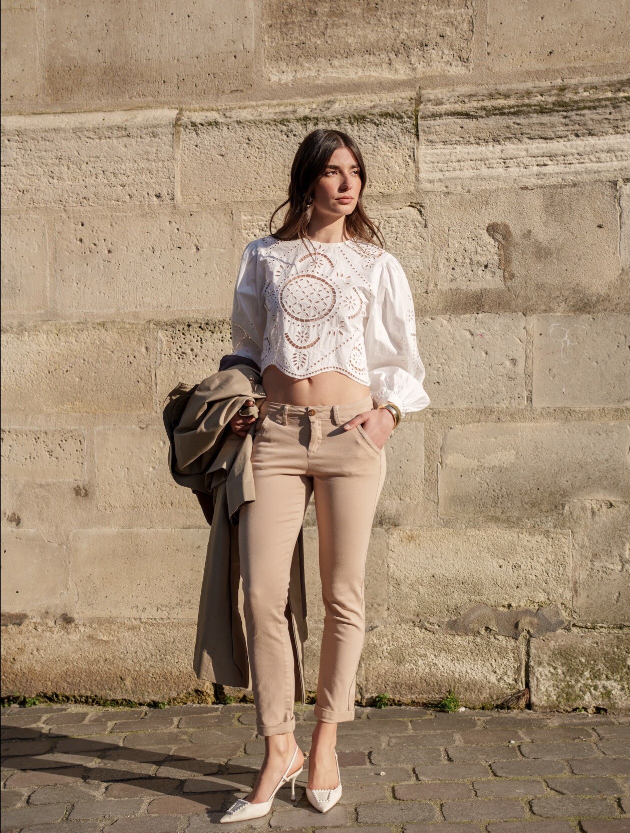 Großhändler R-Display - Beige Chinohose