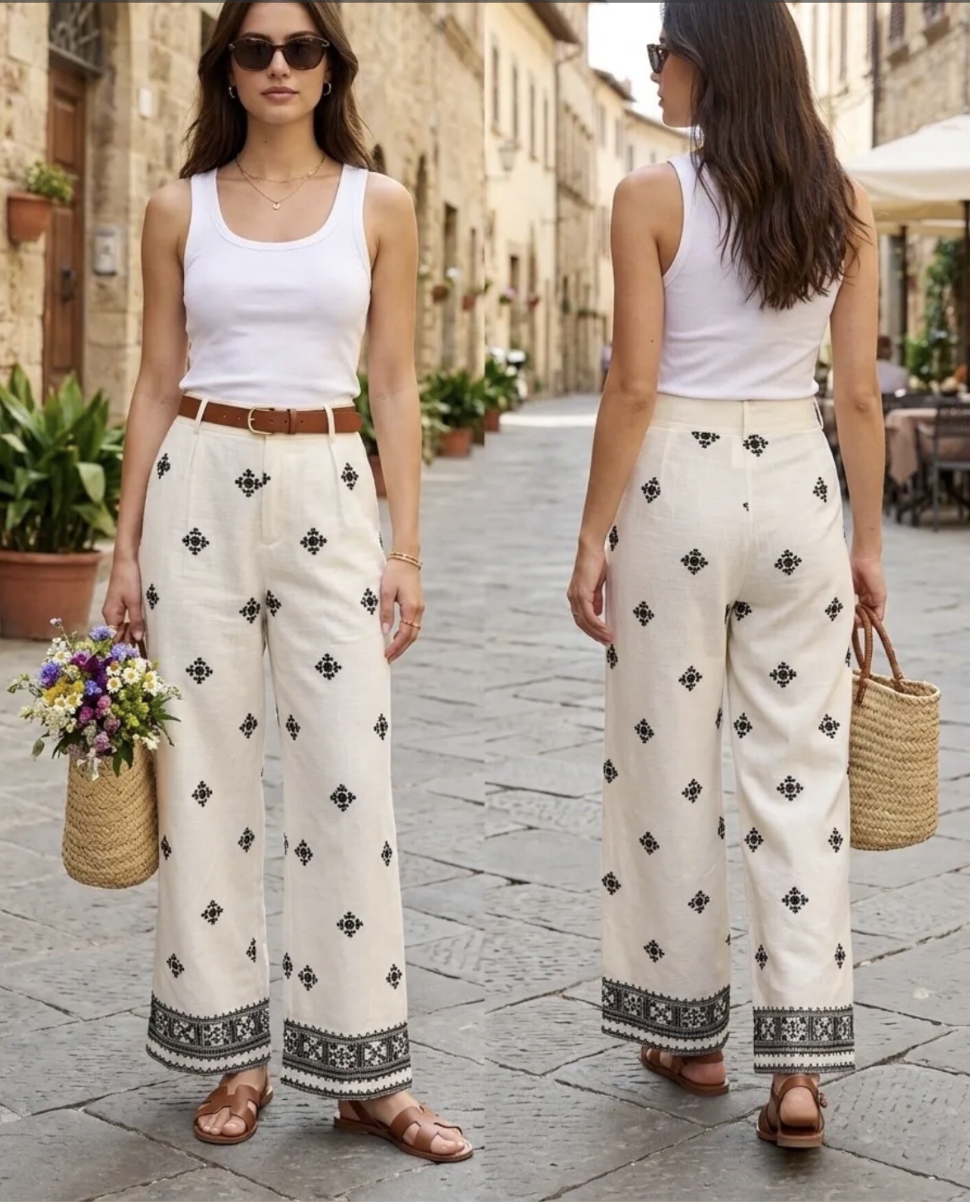 Mayorista R-Display - Pantalón de corte recto con estampado