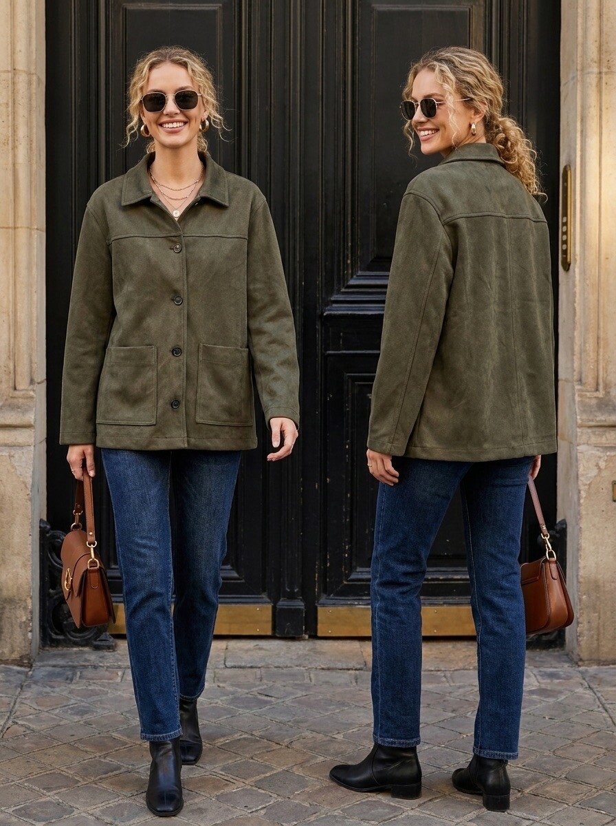 Grossista R-Display - Giacca Oversize in Camoscio