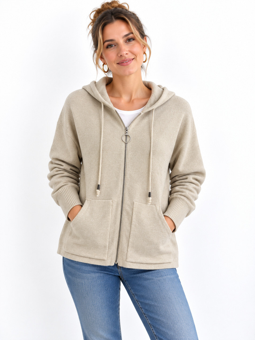 Grossiste RAVNEET - Gilet à capuche zippé avec poche