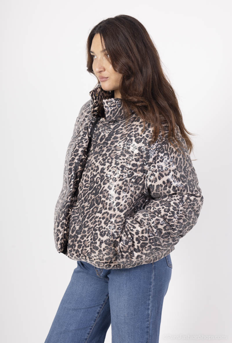 Wholesaler REALTY JADELY - Sequin leopard down jackets