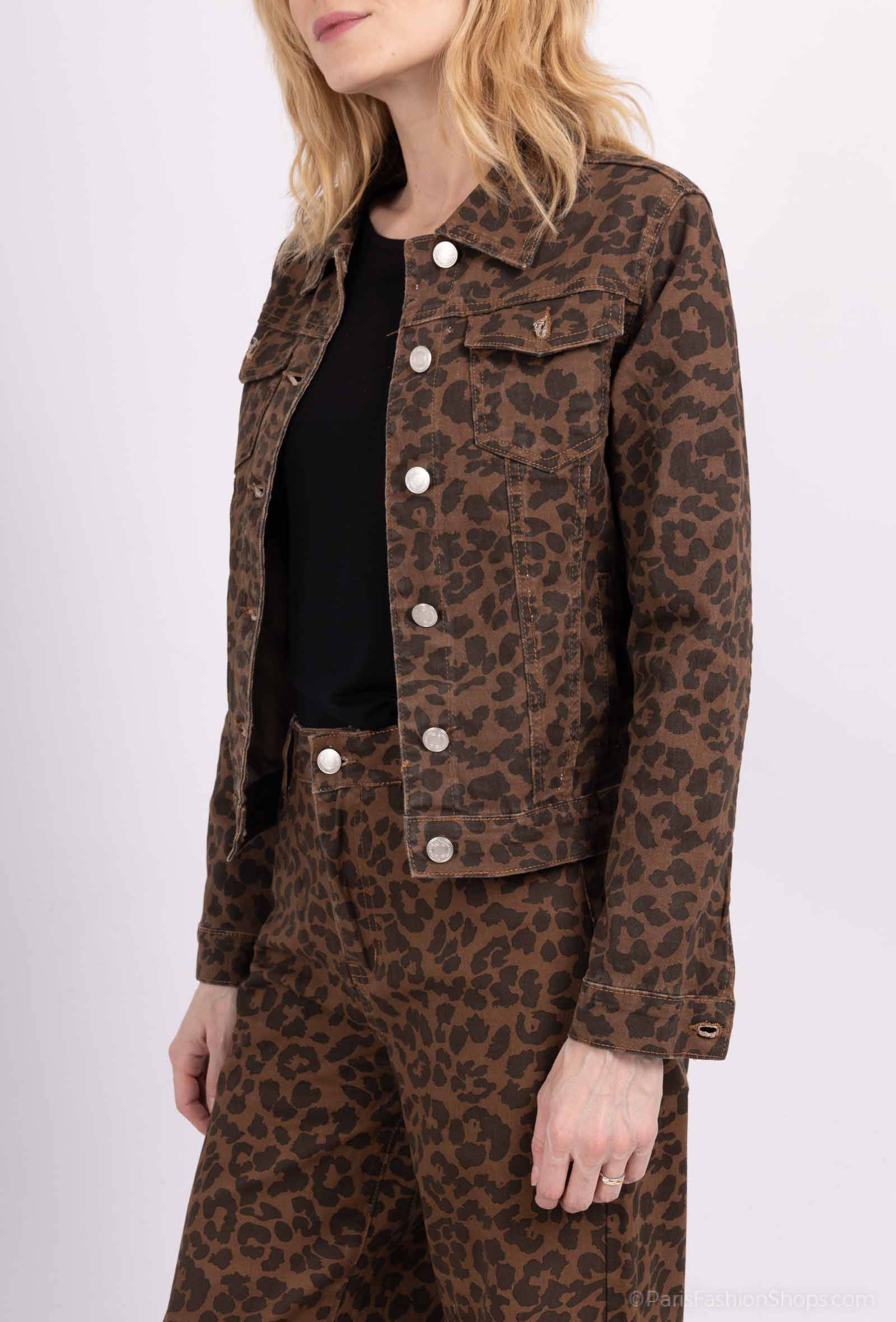 Grossiste REALTY JADELY - VESTE JEANS LEOPARD STRETCH