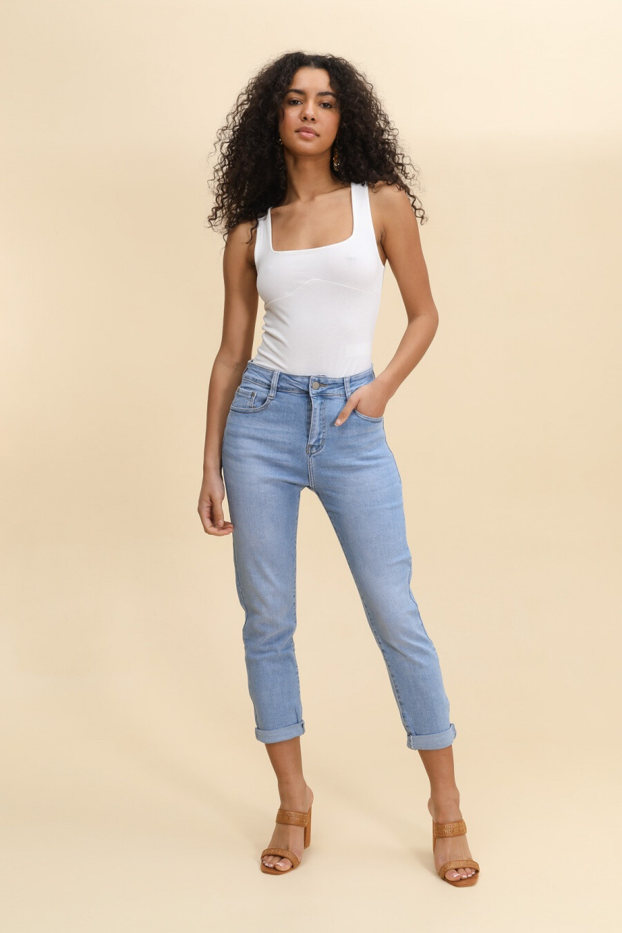 Wholesaler REDBERRY - Mom blue jeans made large size