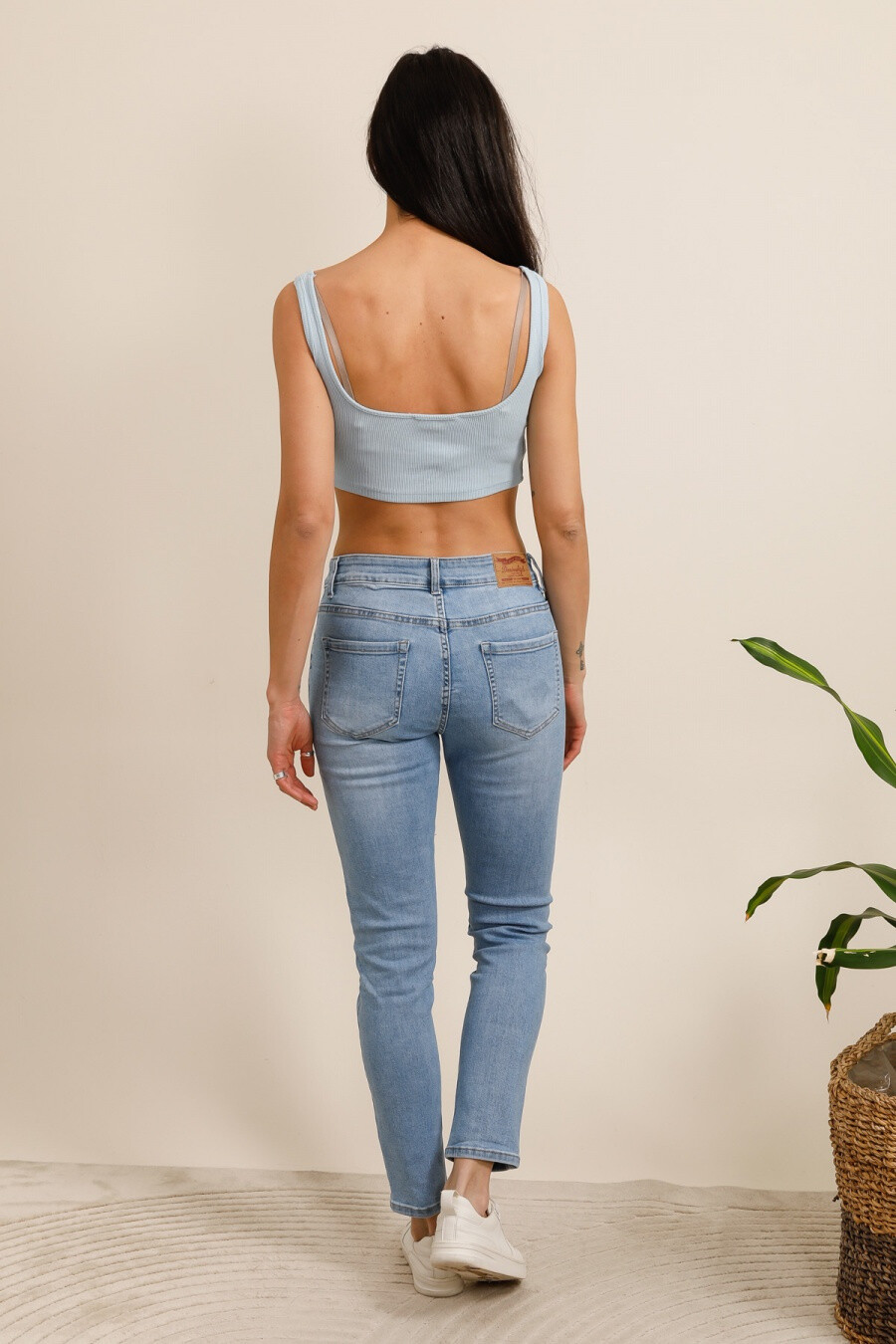 Grossiste REDBERRY - jeans bleu slim en grande taille