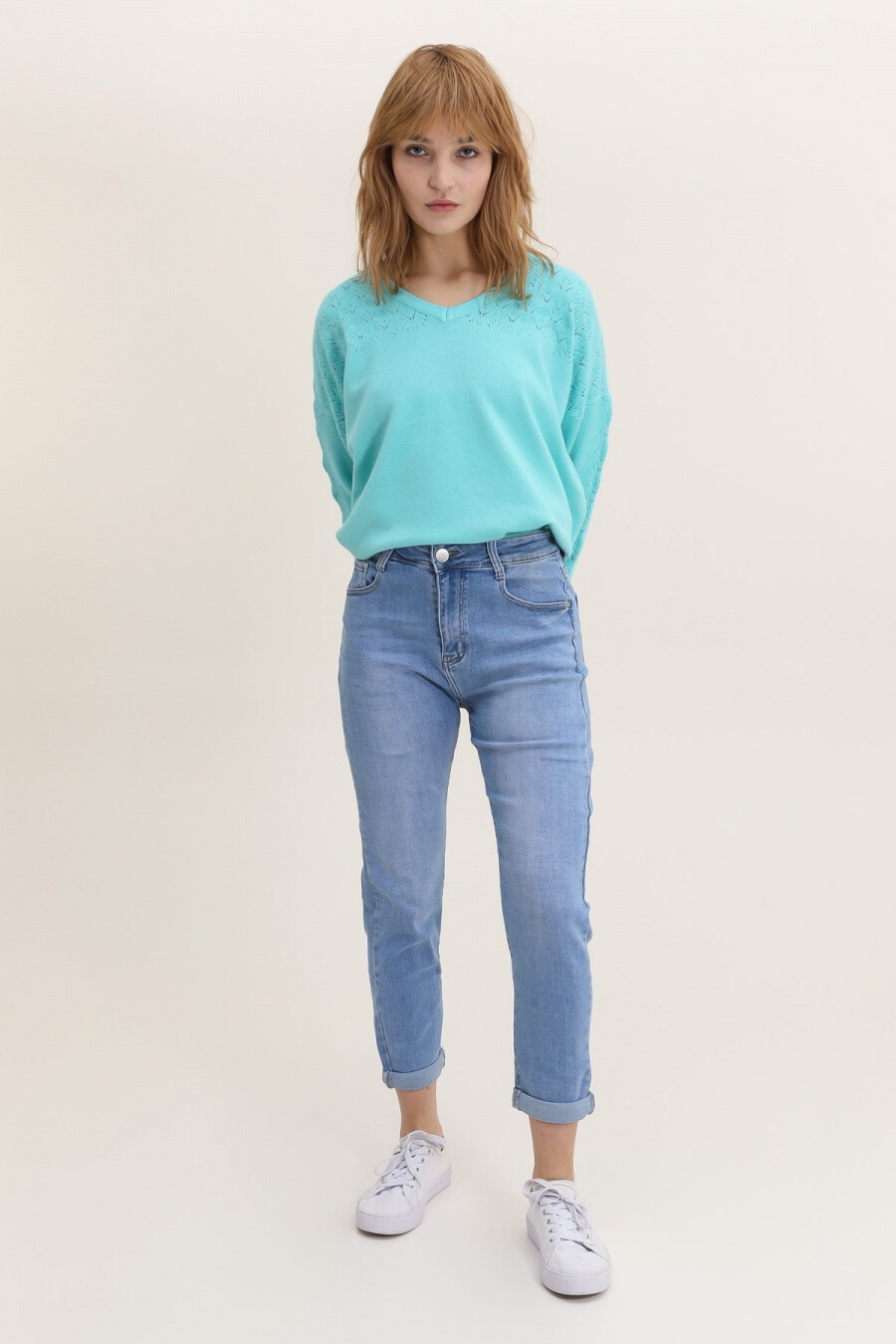 Wholesaler REDBERRY - Mom blue jeans made large size