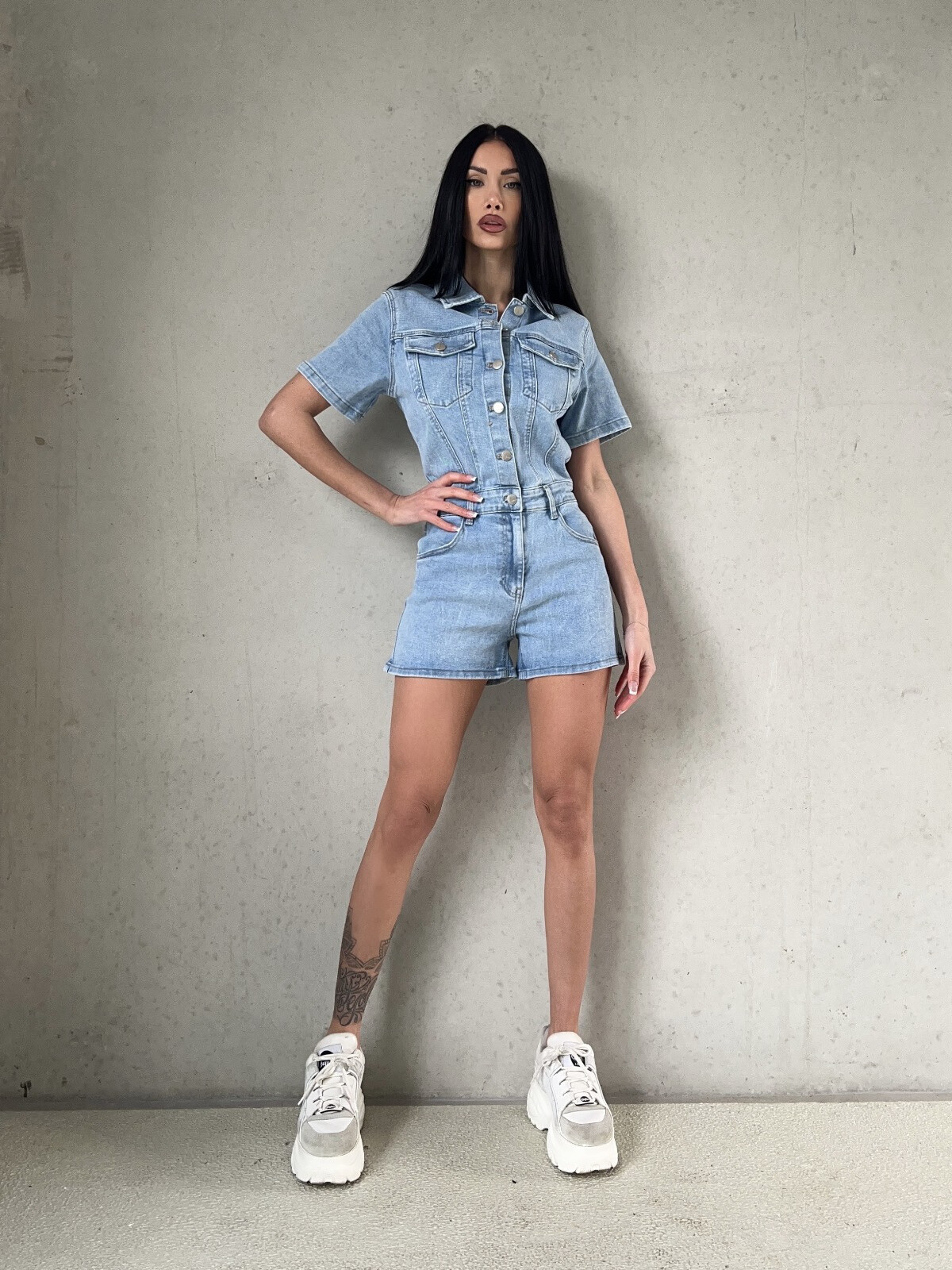 Wholesaler Redial - Blue jeans shorts combination short sleeves