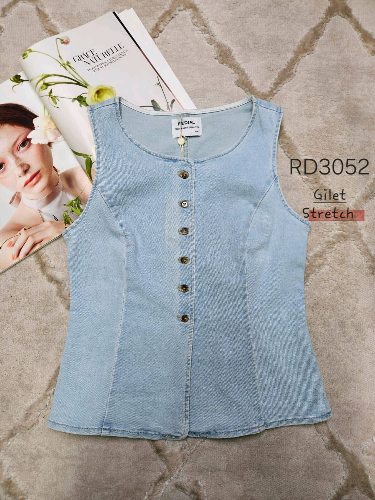 Wholesaler Redial - Light blue denim sleeveless vest