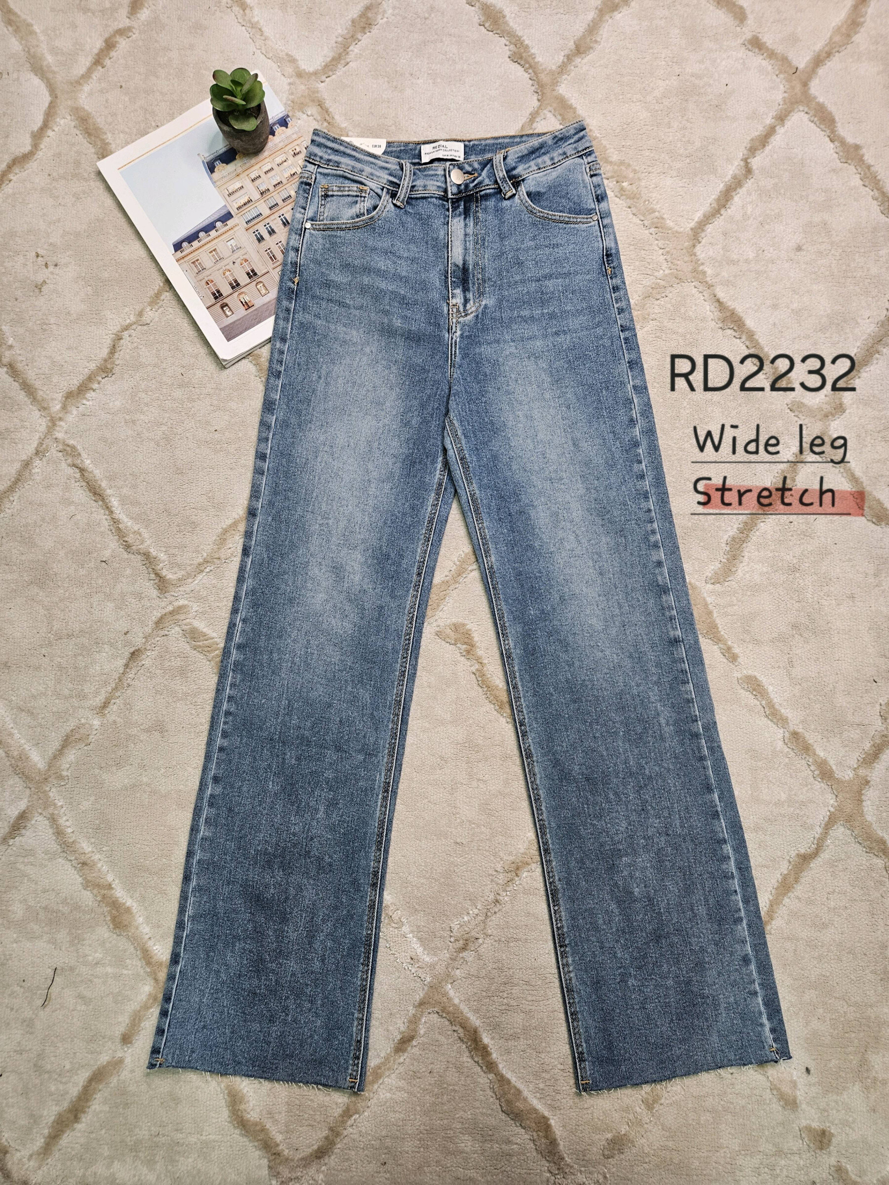 Großhändler Redial - Blaue Stretch-Jeans mit weitem Bein