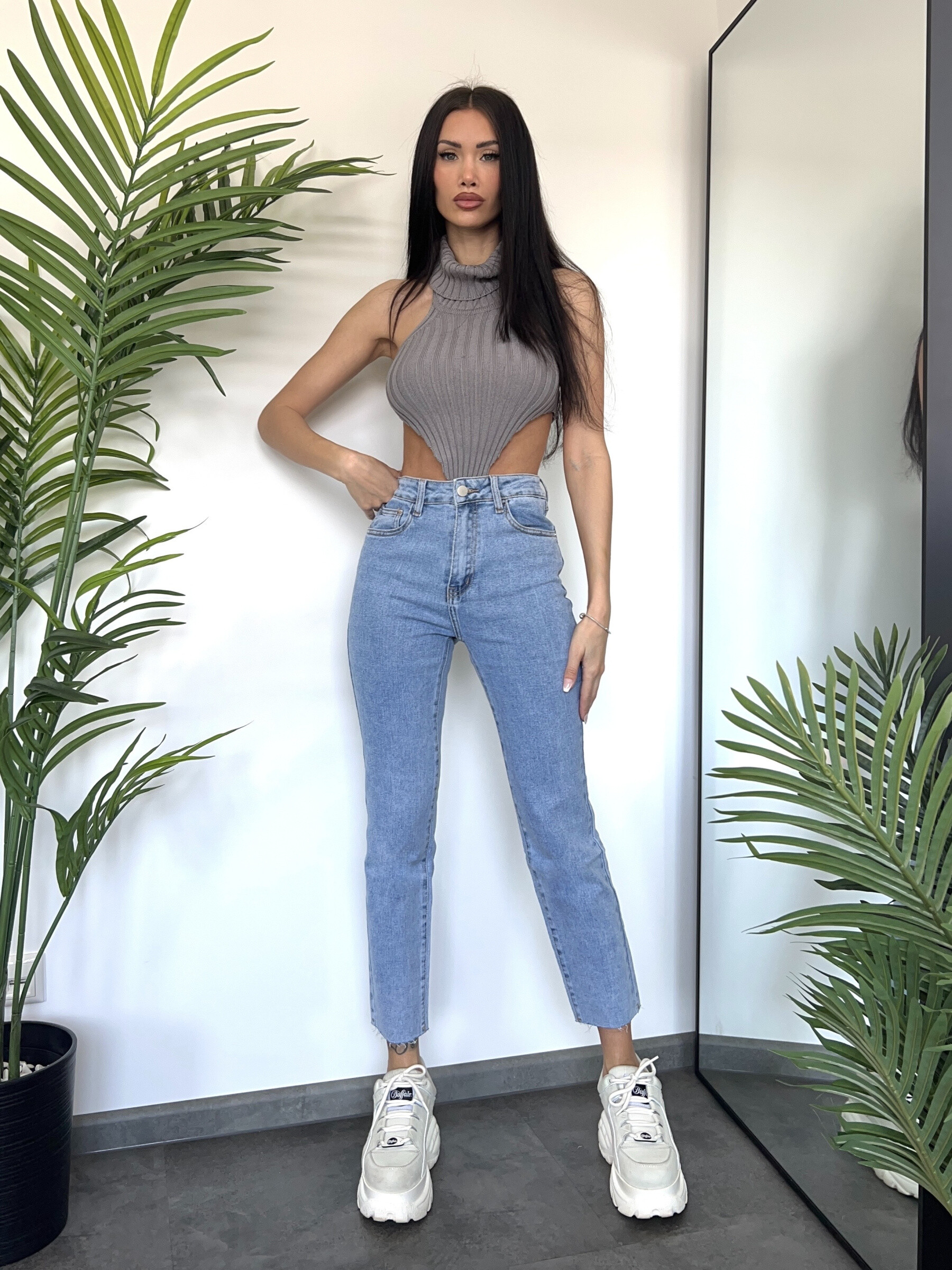 Grossista Redial - Jeans mom fit elasticizzati blu
