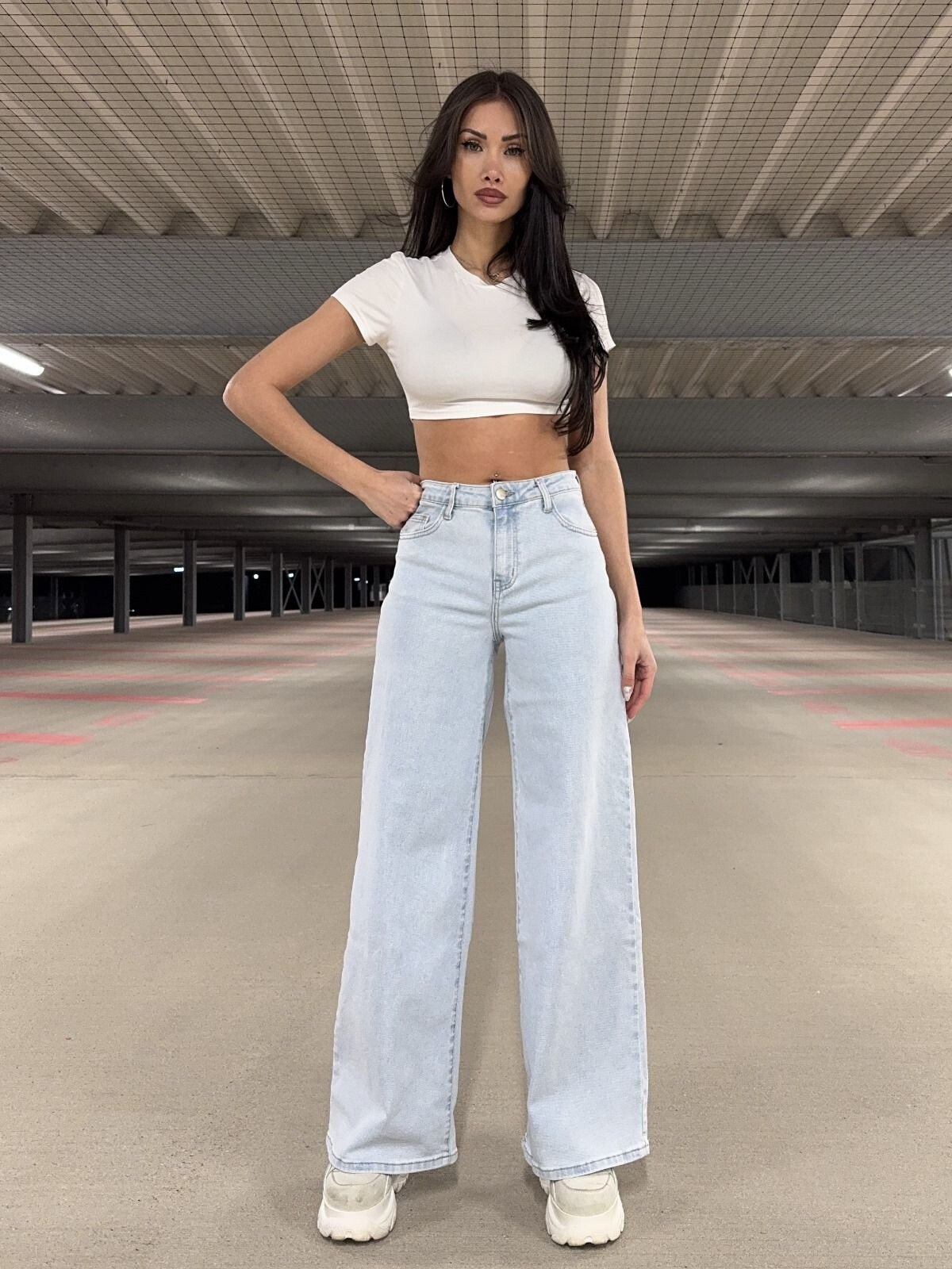 Wholesaler Redial - Jean Stretch Wide Leg Size Mid-high