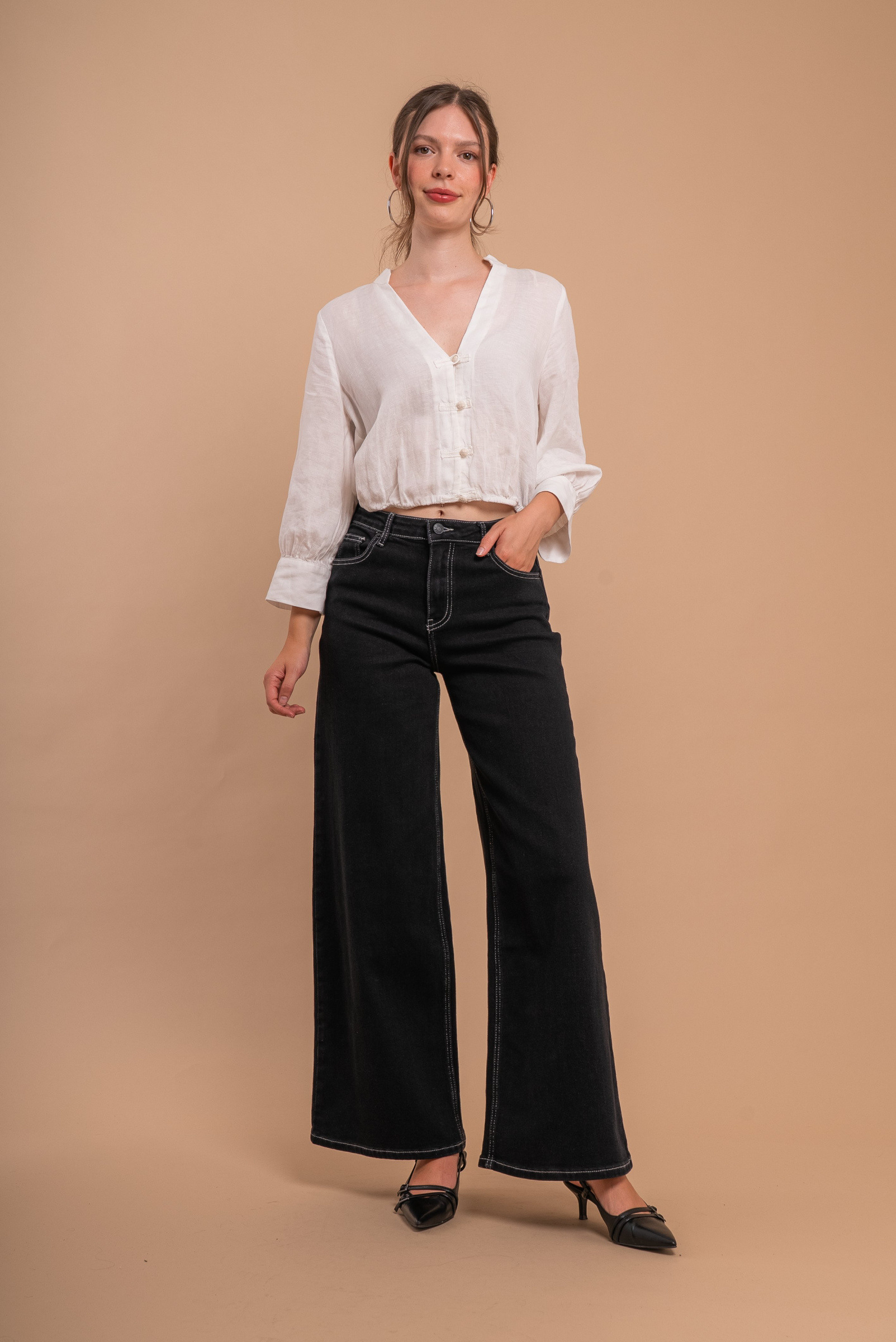 Grossiste REDIAL - Jean wide leg denim noir