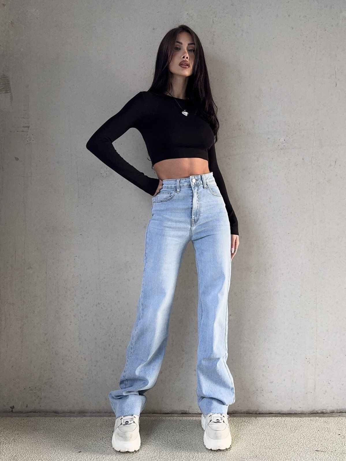 Wholesaler Redial - Extra long regular fit jeans with fringed edges