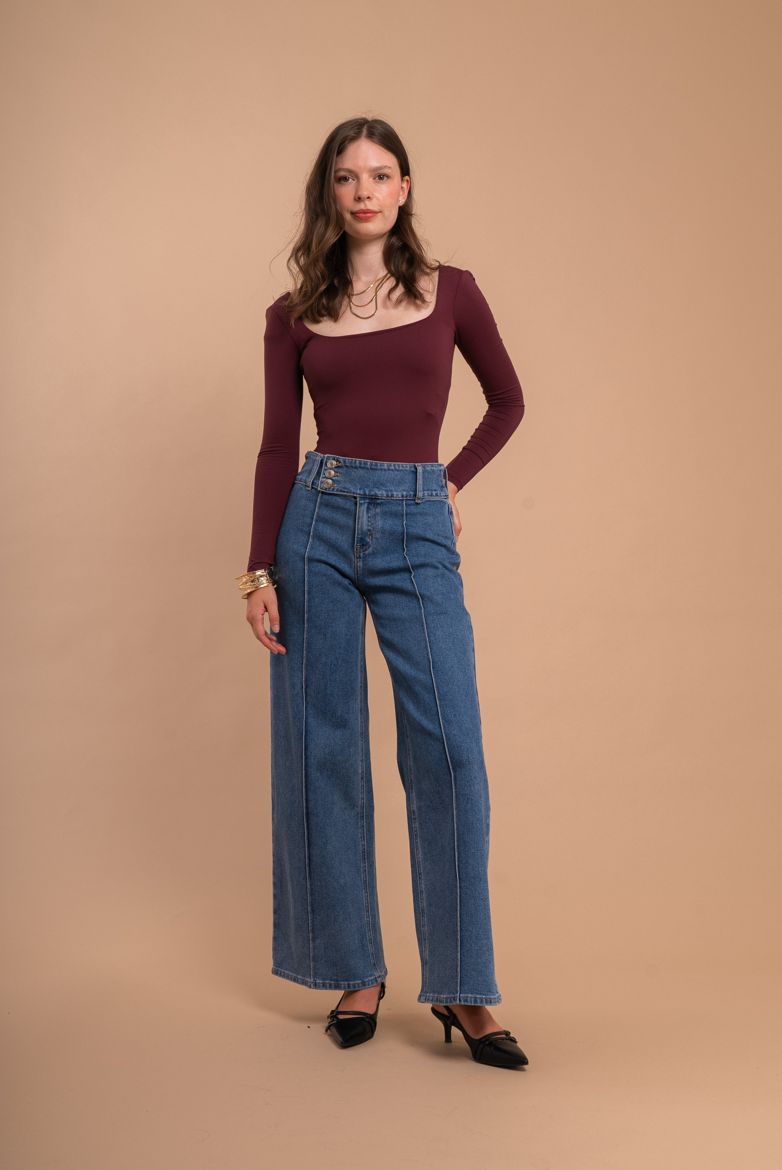 Grossiste REDIAL - Jean large détails coutures