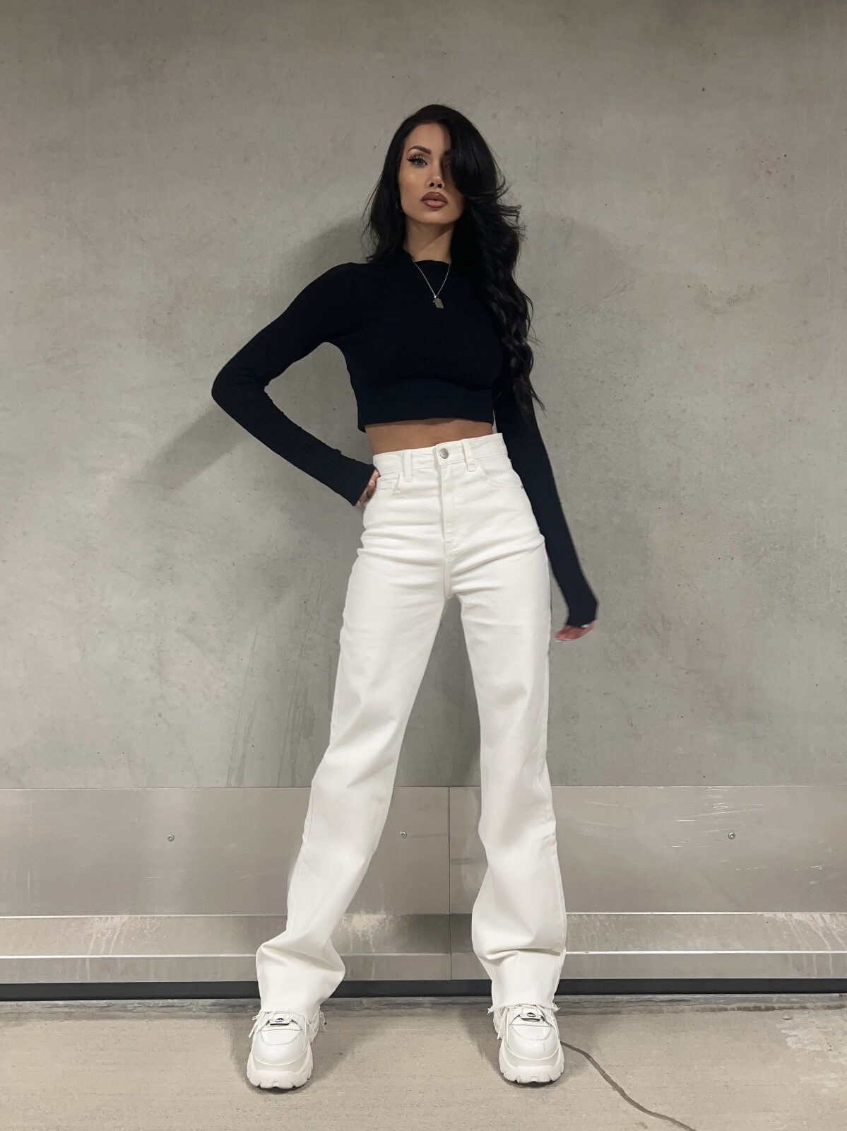 Wholesaler Redial - Extra long wide leg beige jeans