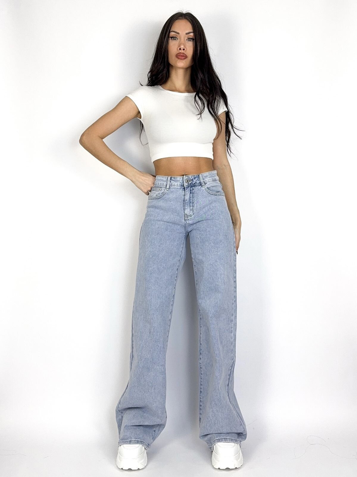 Grossiste Redial - Jean extra long wide leg taille mi-haute