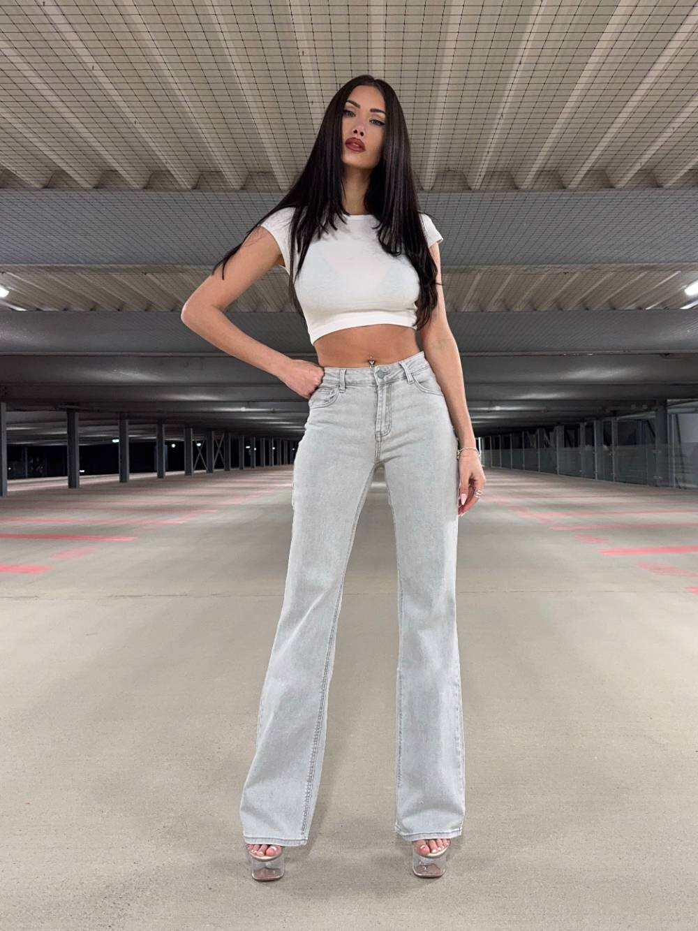Wholesaler Redial - Jean Flare Extra Long Size Mi-Haute