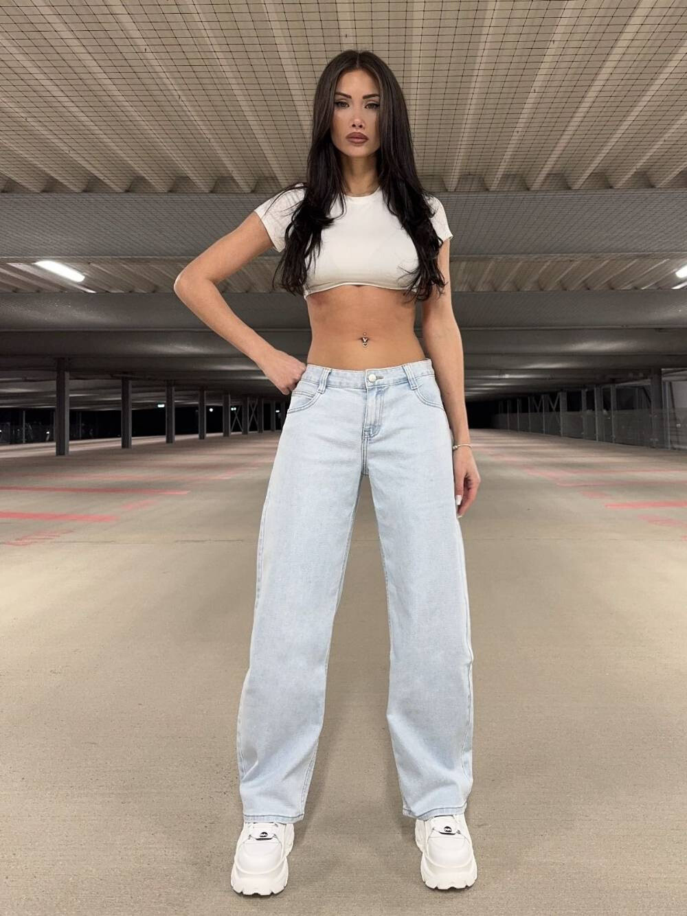 Wholesaler Redial - Blue balloon cut jeans