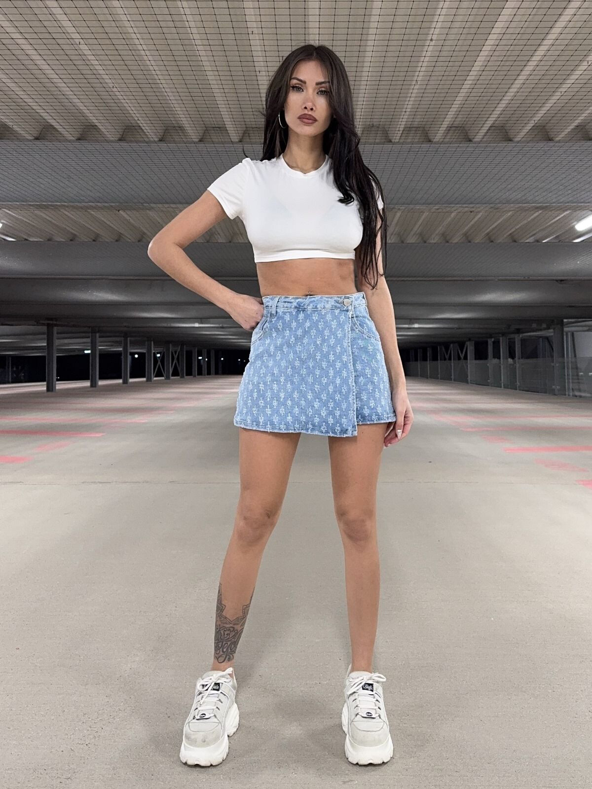 Grossista Redial - Skort Pique Effect Wall con motivo geometrico