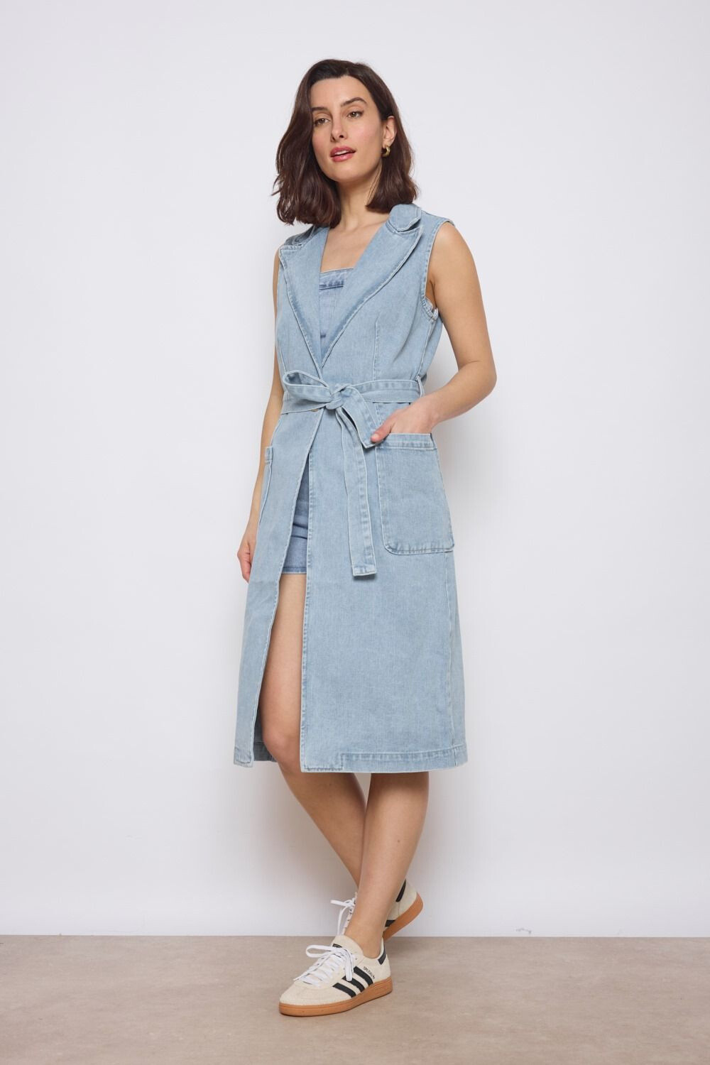 Wholesaler Redial - SLEEVELESS DENIM TRENCH