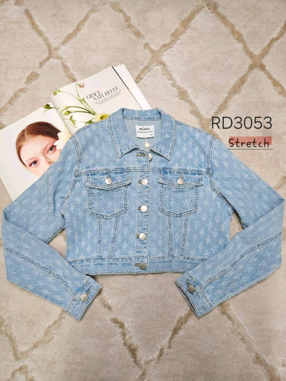 Wholesaler Redial - Short denim jacket Pique patterns