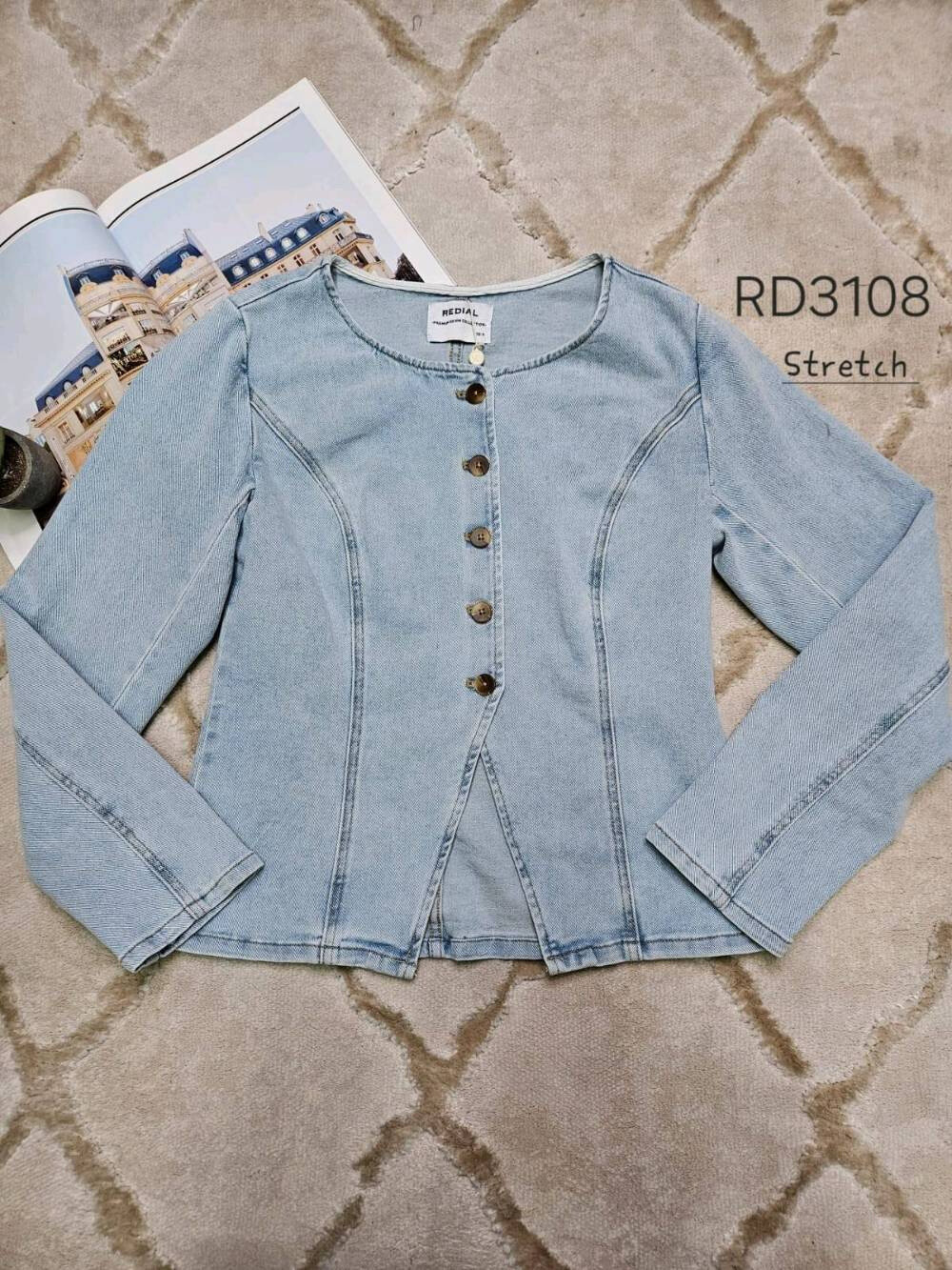 Wholesaler Redial - Structured stretch blue denim jacket