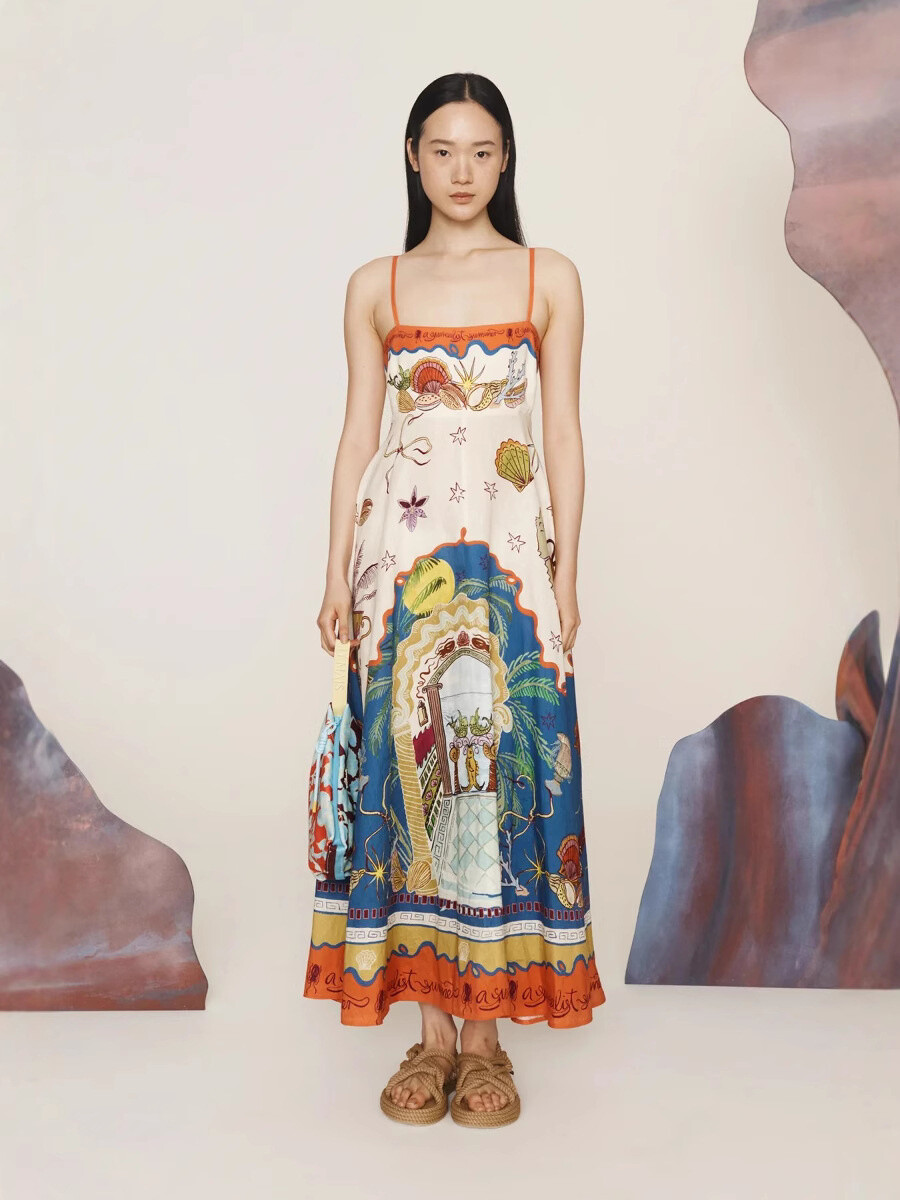 Mayorista Remix - Vestido largo elegante con estampado floral