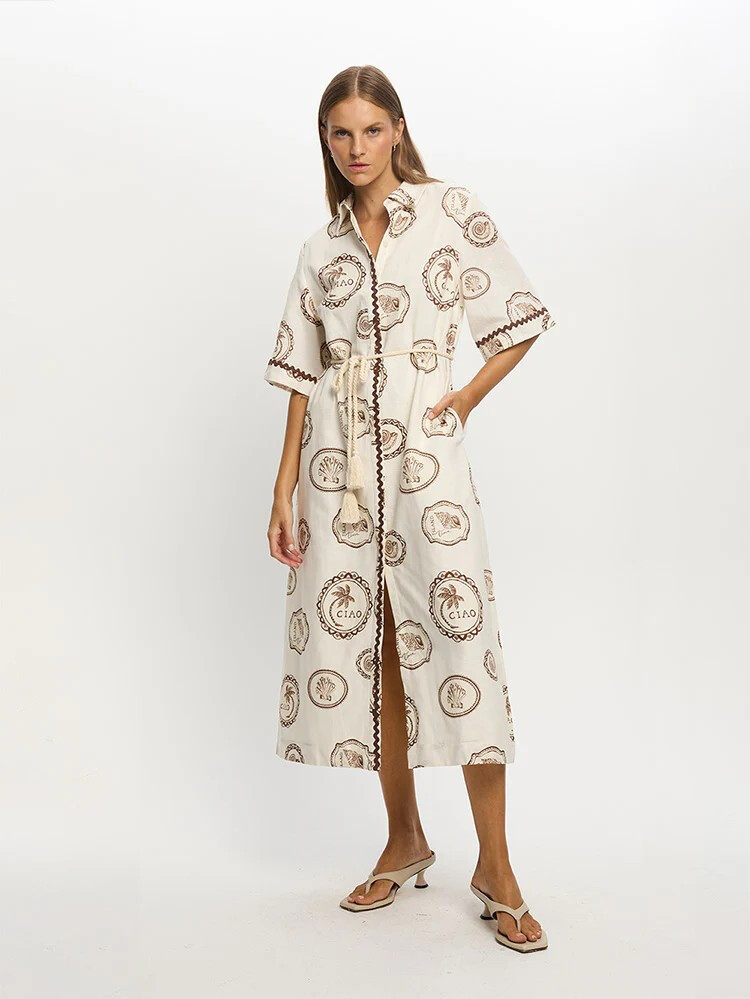 Wholesaler Remix - Elegant long dress with floral print