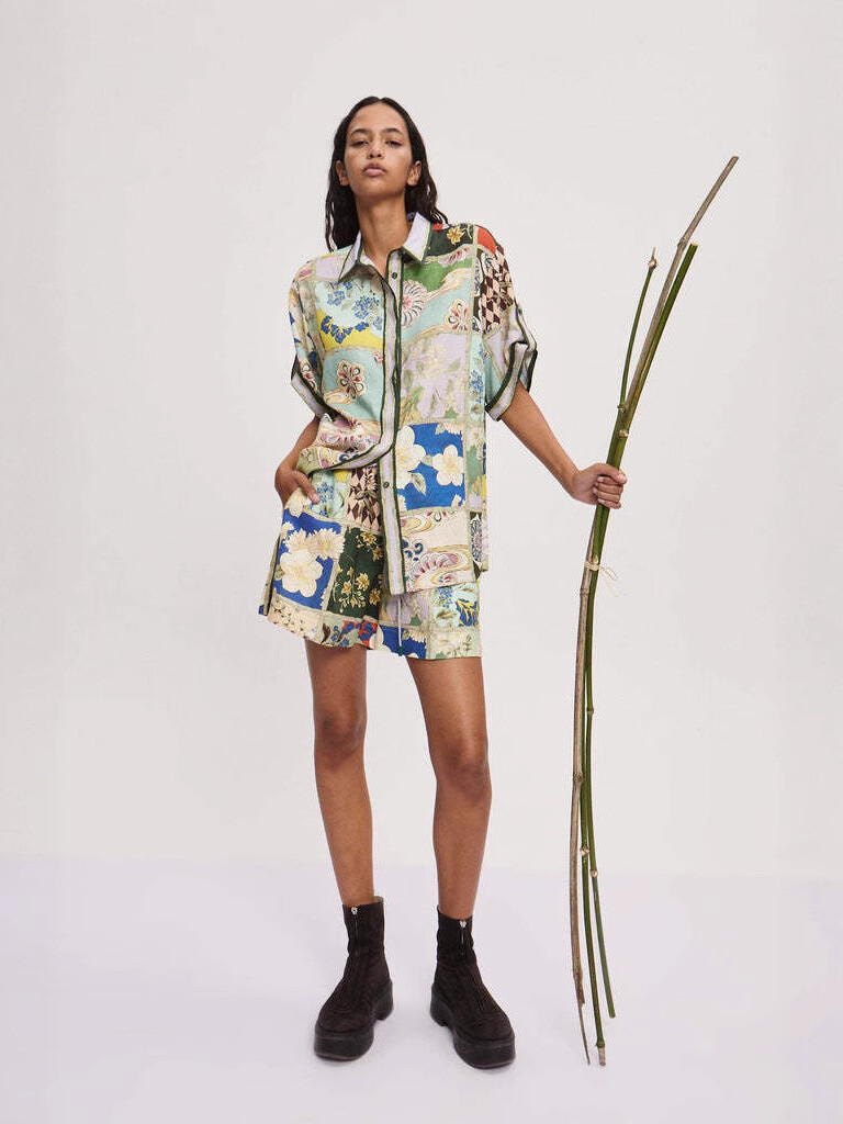 Mayorista Remix - Traje elegante de 2 piezas con estampado floral
