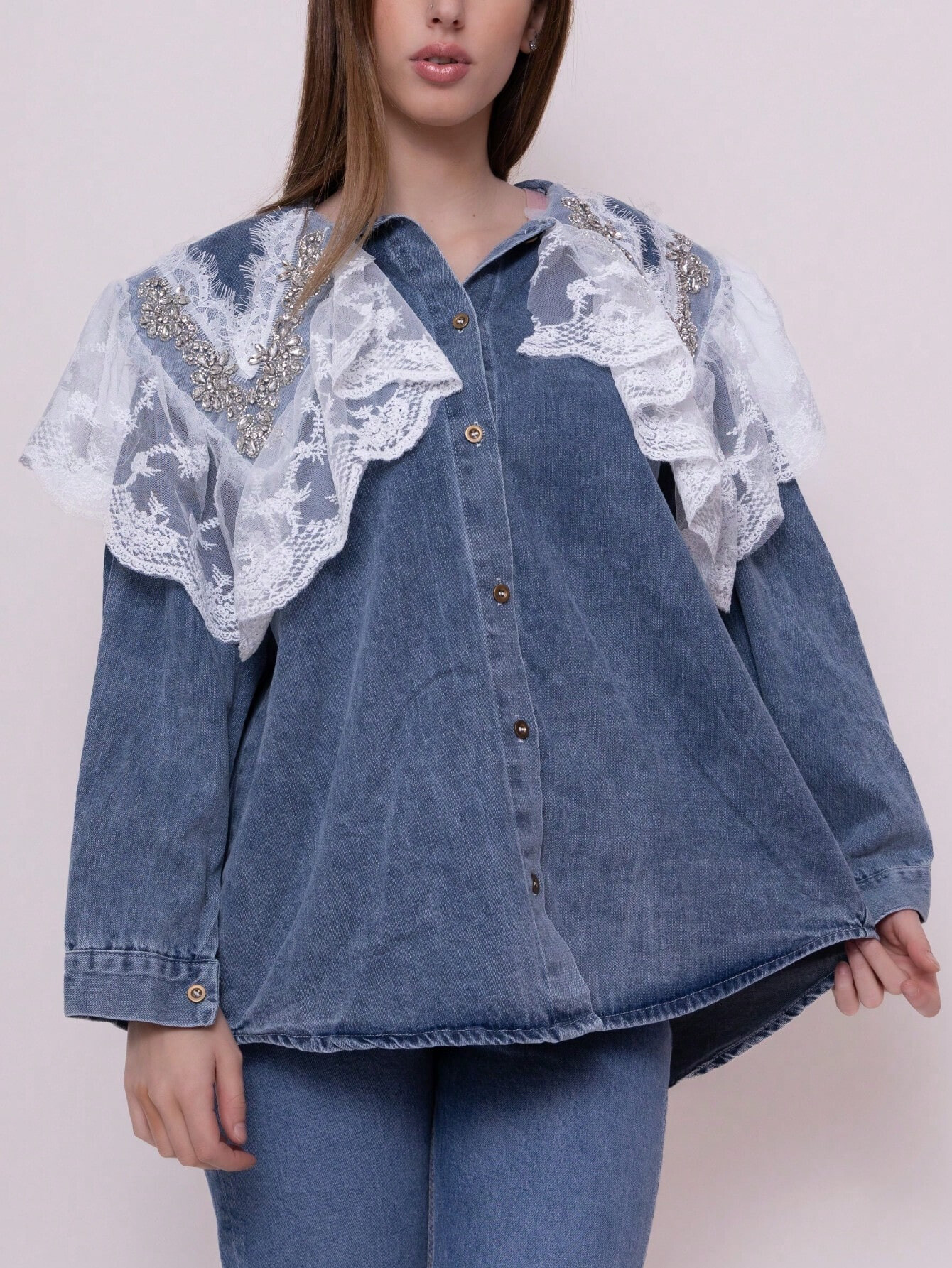 Grossiste Remix - Veste en jean pour femme élégante et décontractée avec broderie