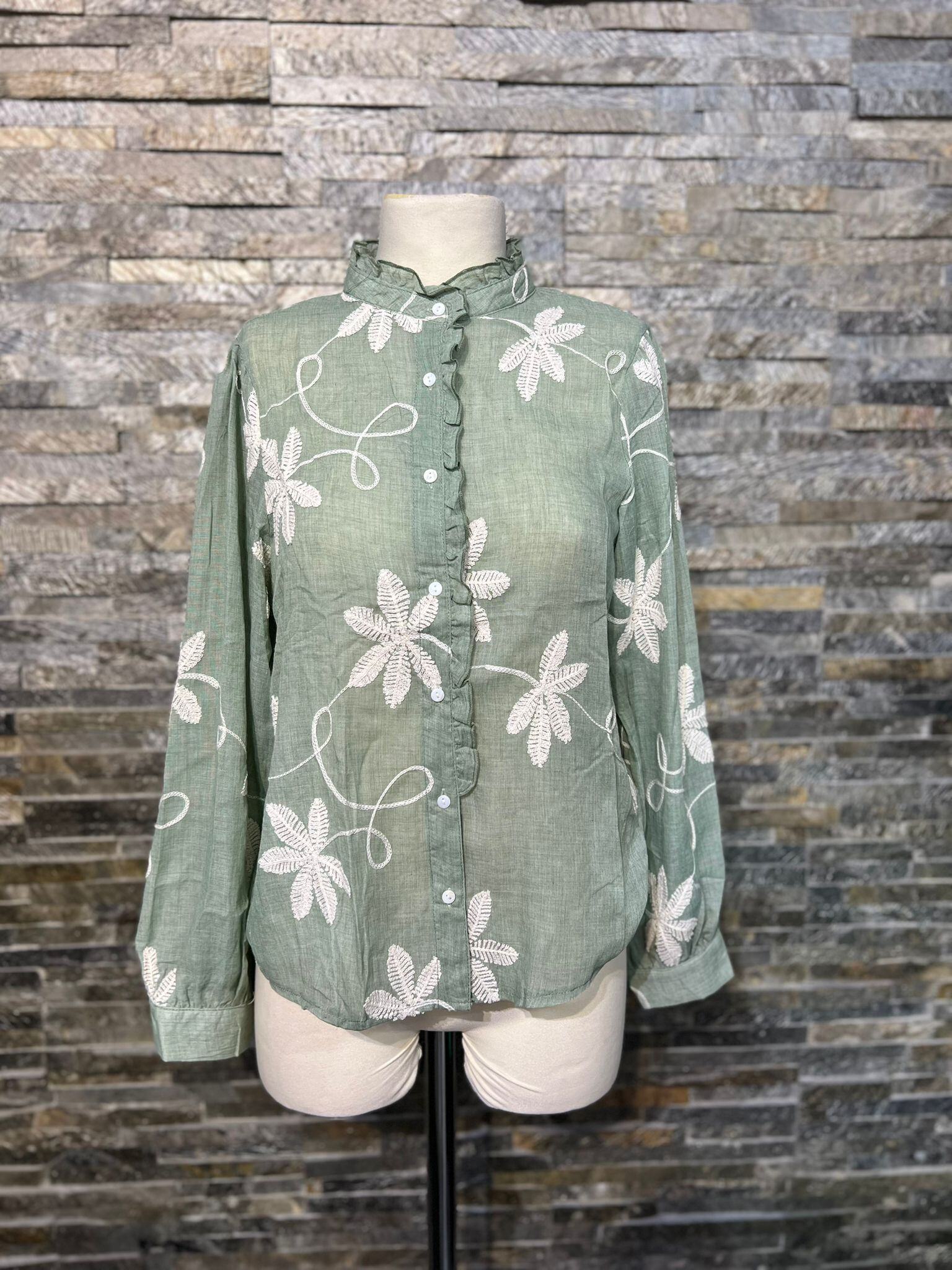 Großhändler Revd'elle - Besticktes Hemd mit Blumenmuster - Eleganz & Charakter