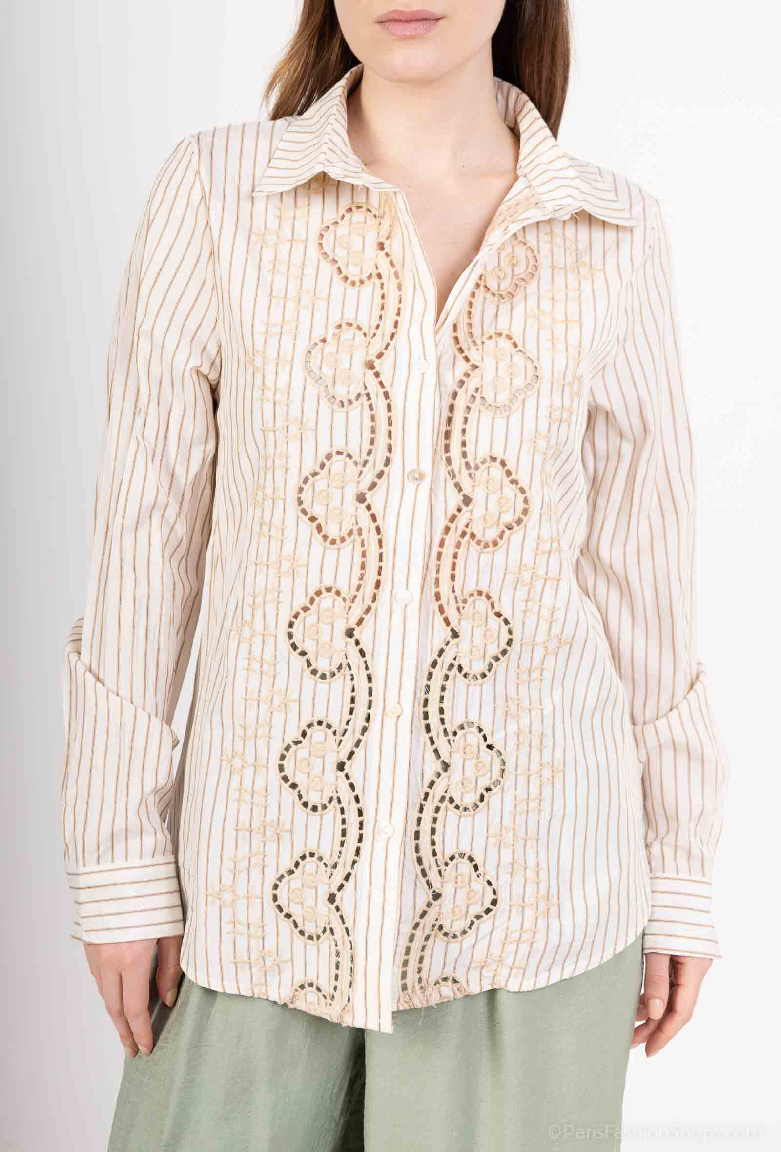 Wholesaler Revd'elle - Revdelle - Embroidered striped shirt
