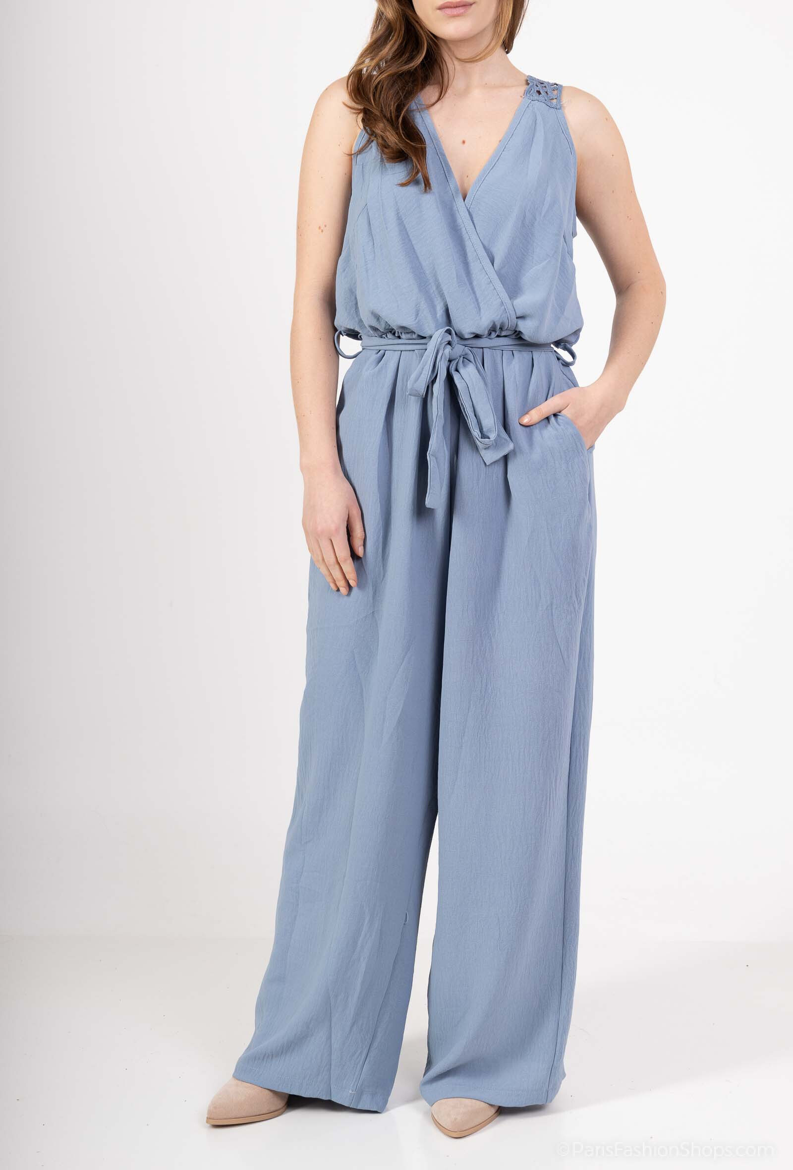 Wholesaler Revd'elle - Revd'elle - Plain sleeveless jumpsuit with bow