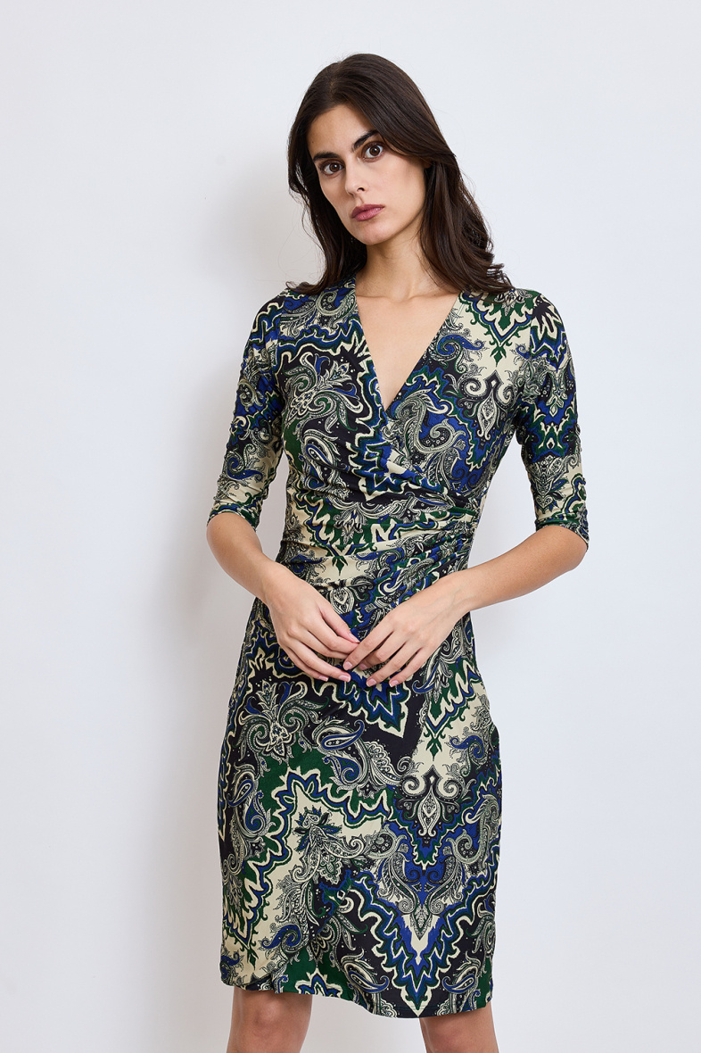 Wholesaler Revd'elle - Short wrap dress with 3/4 sleeve