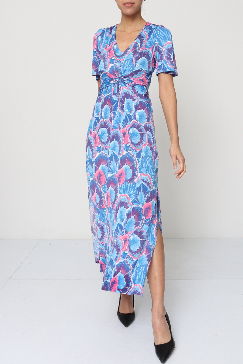 Wholesaler Revd'elle - Revd'elle - Long dress tied at the size short sleeves