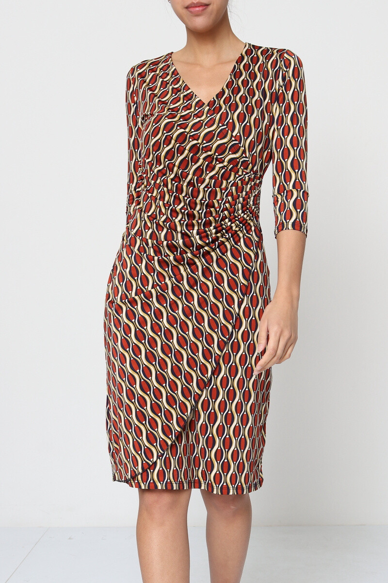 Wholesaler Revd'elle - Revd'elle - Cache -hearting dress printed at Manche 3/4