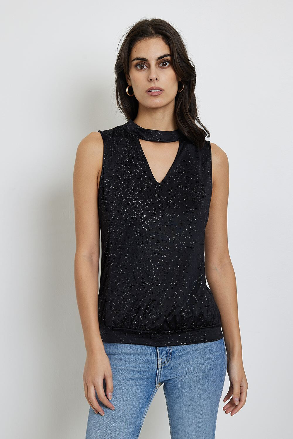 Wholesaler Revd'elle - Revdelle - Shiny Sleeveless V-Neck Tunic for Parties