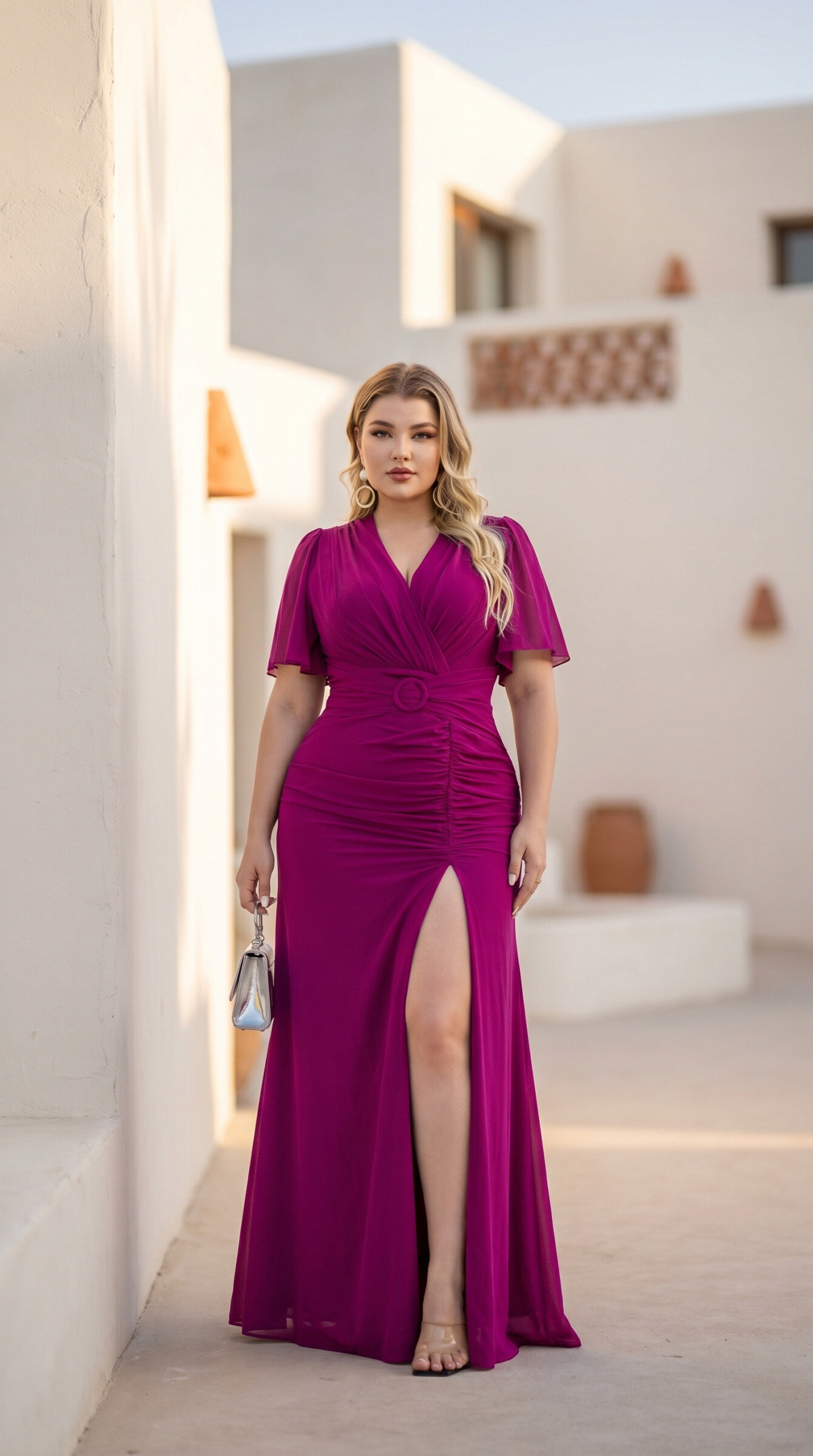 Wholesaler REVEROSE by Lucas & Emma - Elegant ceremony dress with refined cut