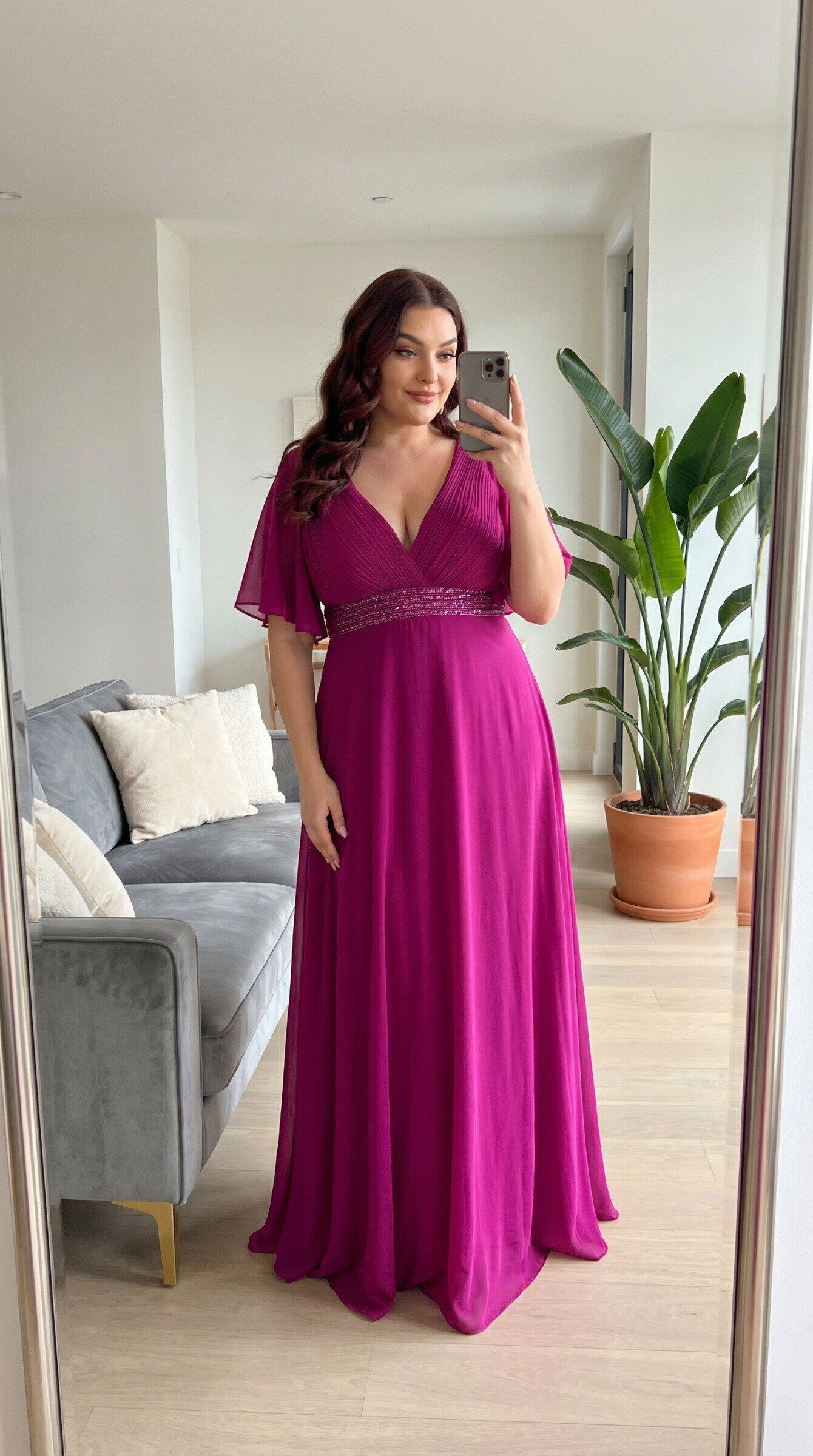 Wholesaler REVEROSE by Lucas & Emma - Elegant ceremony dress with refined cut