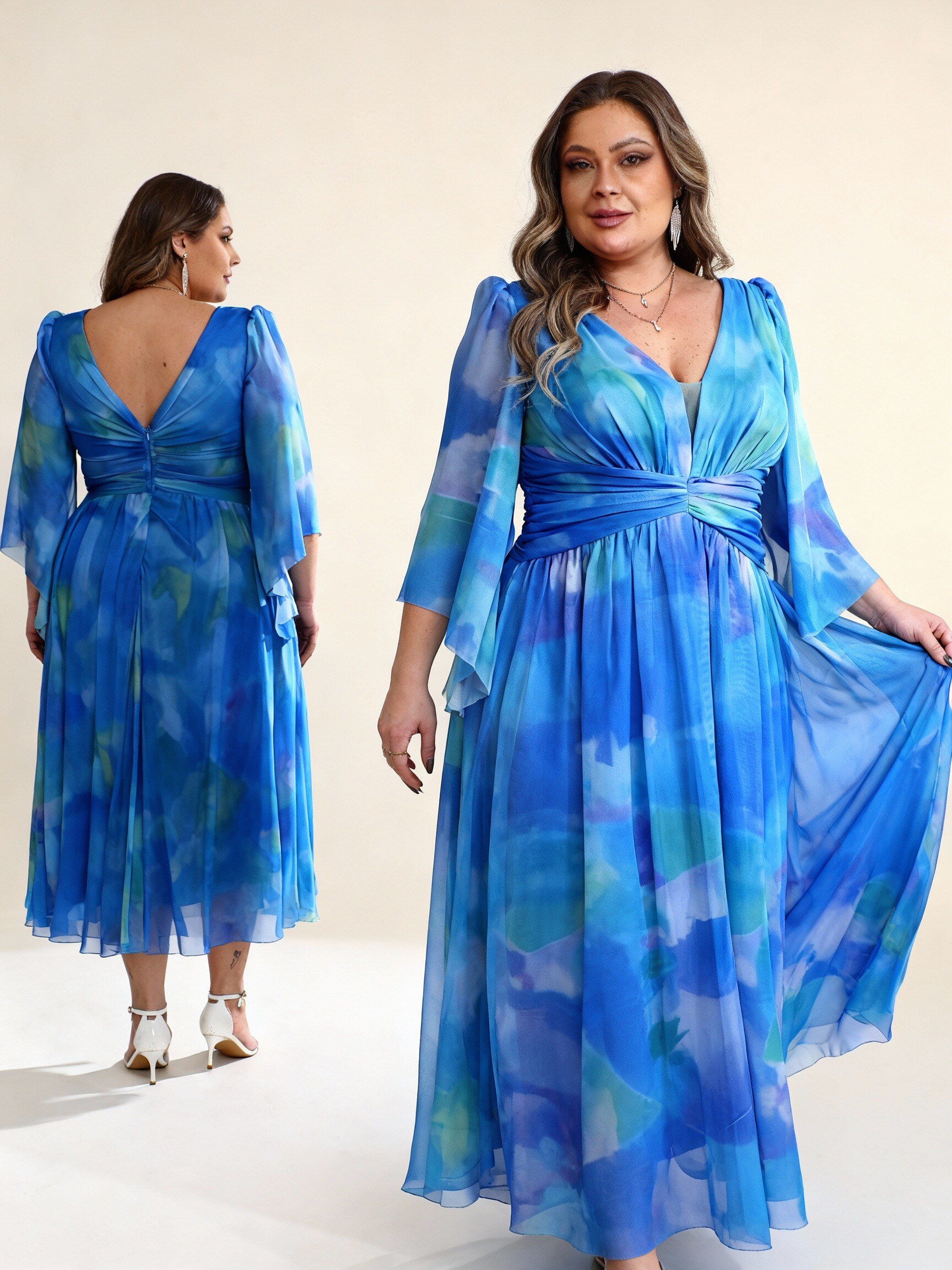 Wholesaler REVEROSE by Lucas & Emma - Elegant ceremony dress with refined cut