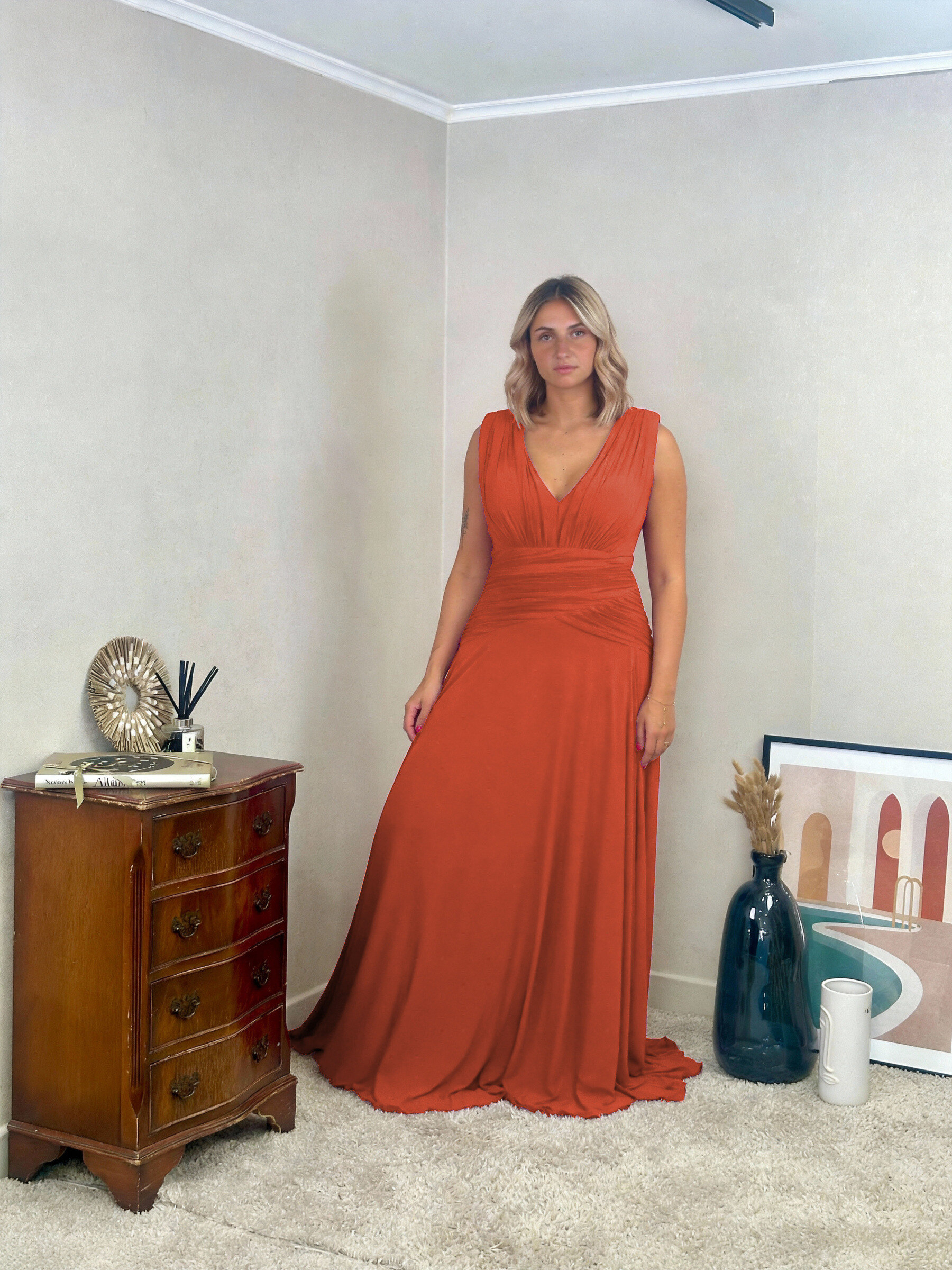 Grossiste REVEROSE by Lucas & Emma - TOCOA - Robe longue plissée évasée