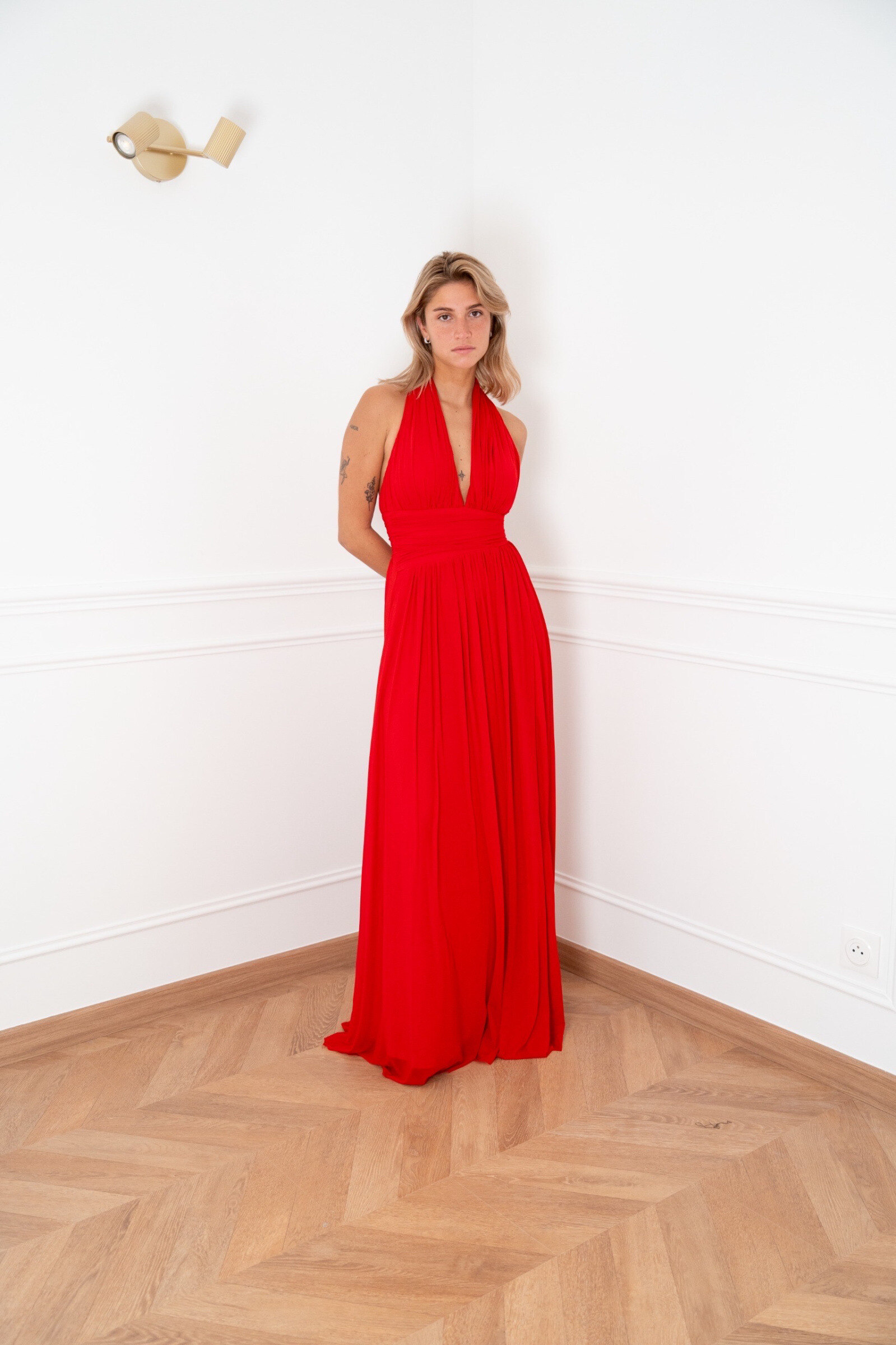 Wholesaler REVEROSE by Lucas & Emma - Elegant ceremony dress with refined cut
