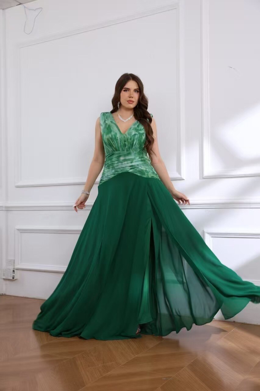 Mayorista REVEROSE by Lucas & Emma - Vestido de ceremonia de gran tamaño estampado de dos materiales - Andore