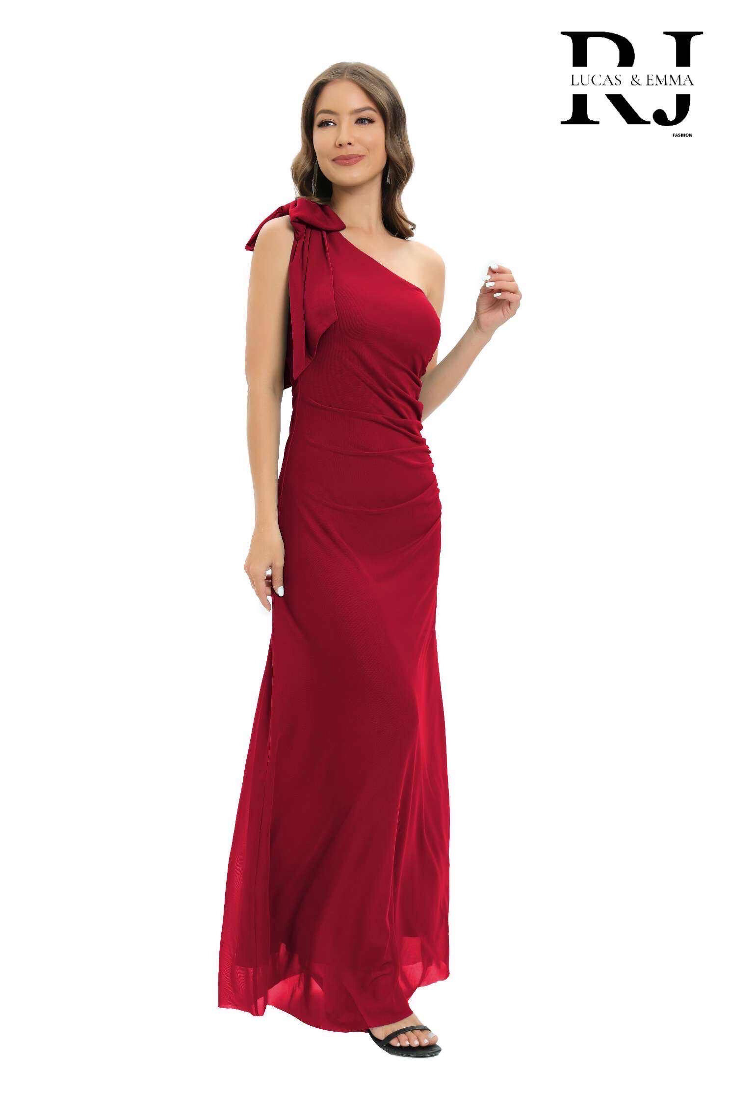 Grossiste REVEROSE by Lucas & Emma - SEVILLA - Robe longue d'été et de soirée asymétrique moulante à noeud