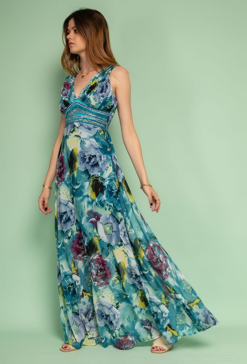 Grossiste Luness - Robe longue fleurie