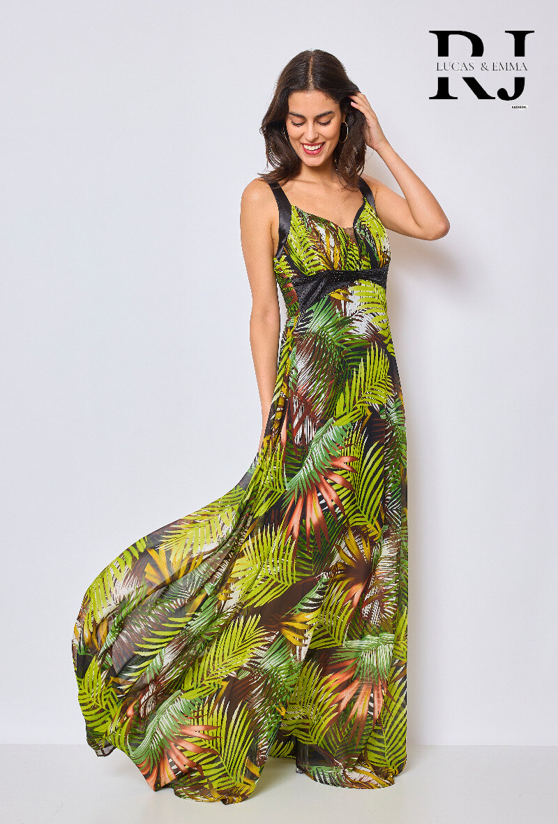 Großhändler REVEROSE by Lucas & Emma - La Serena gemustertes Abendkleid