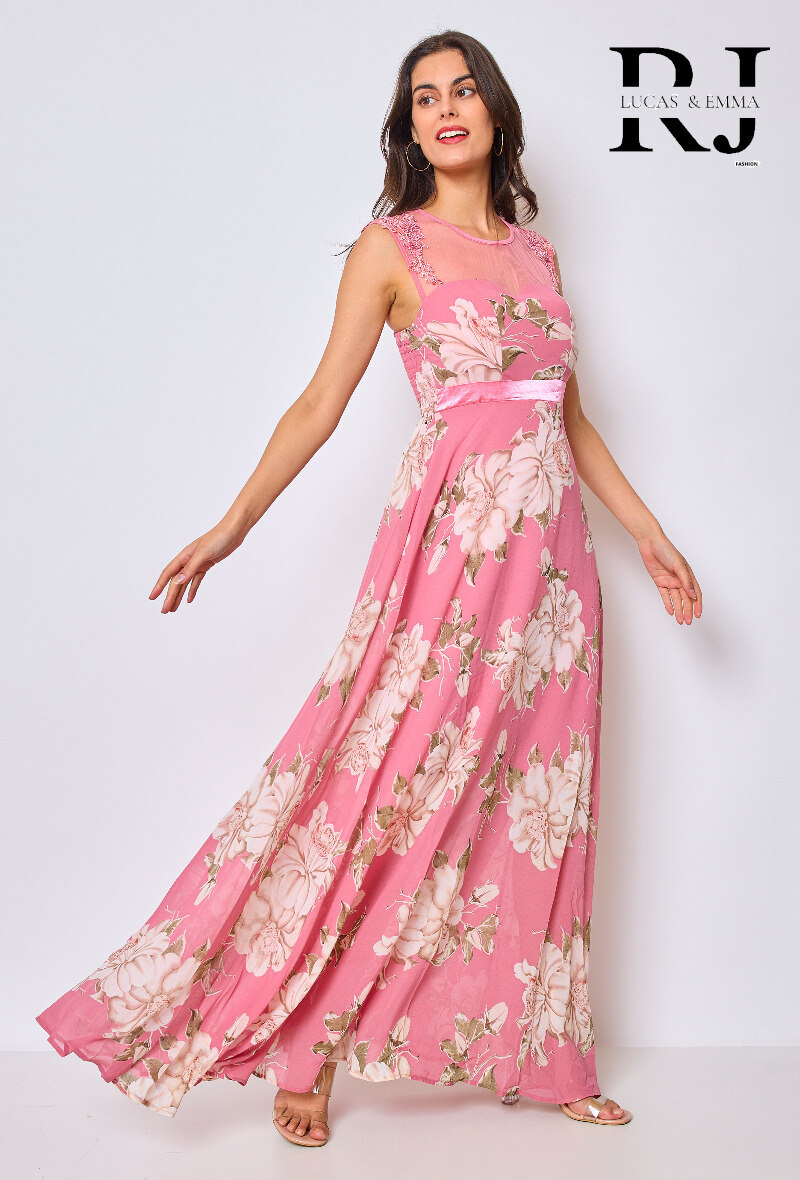 Grossiste Lucas & Emma | RJ&CO - Robe de cérémonie imprimée à fleur Alicante