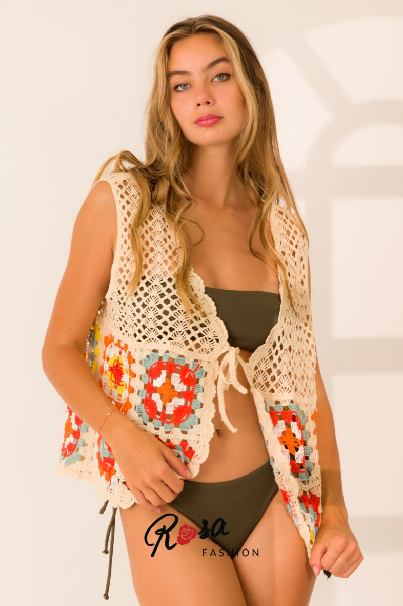 Großhändler Rosa Fashion Crochet - Häkelhemd